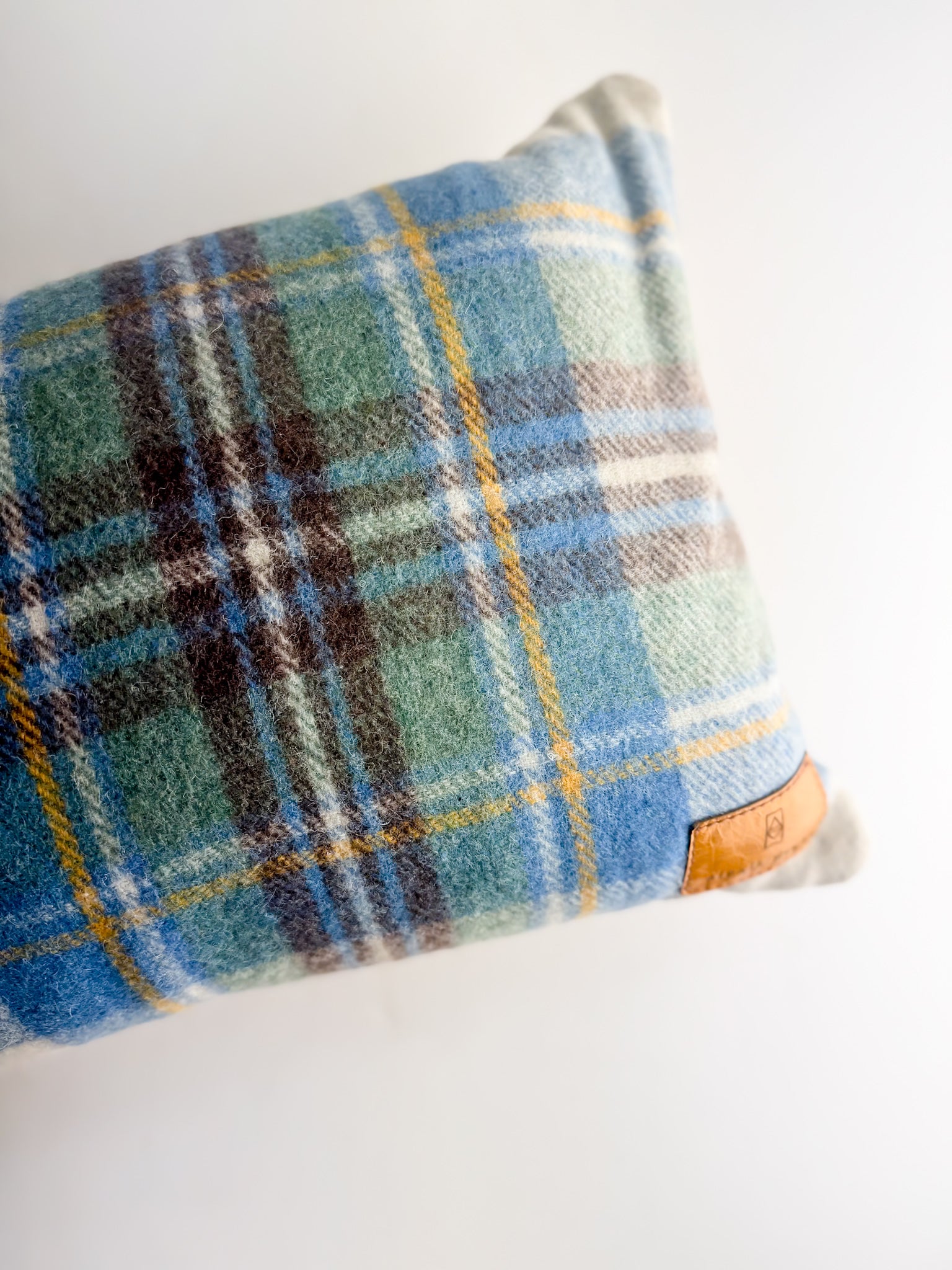 Home Collection | Small Lumbar Pillow | Plaid Wool + Butter