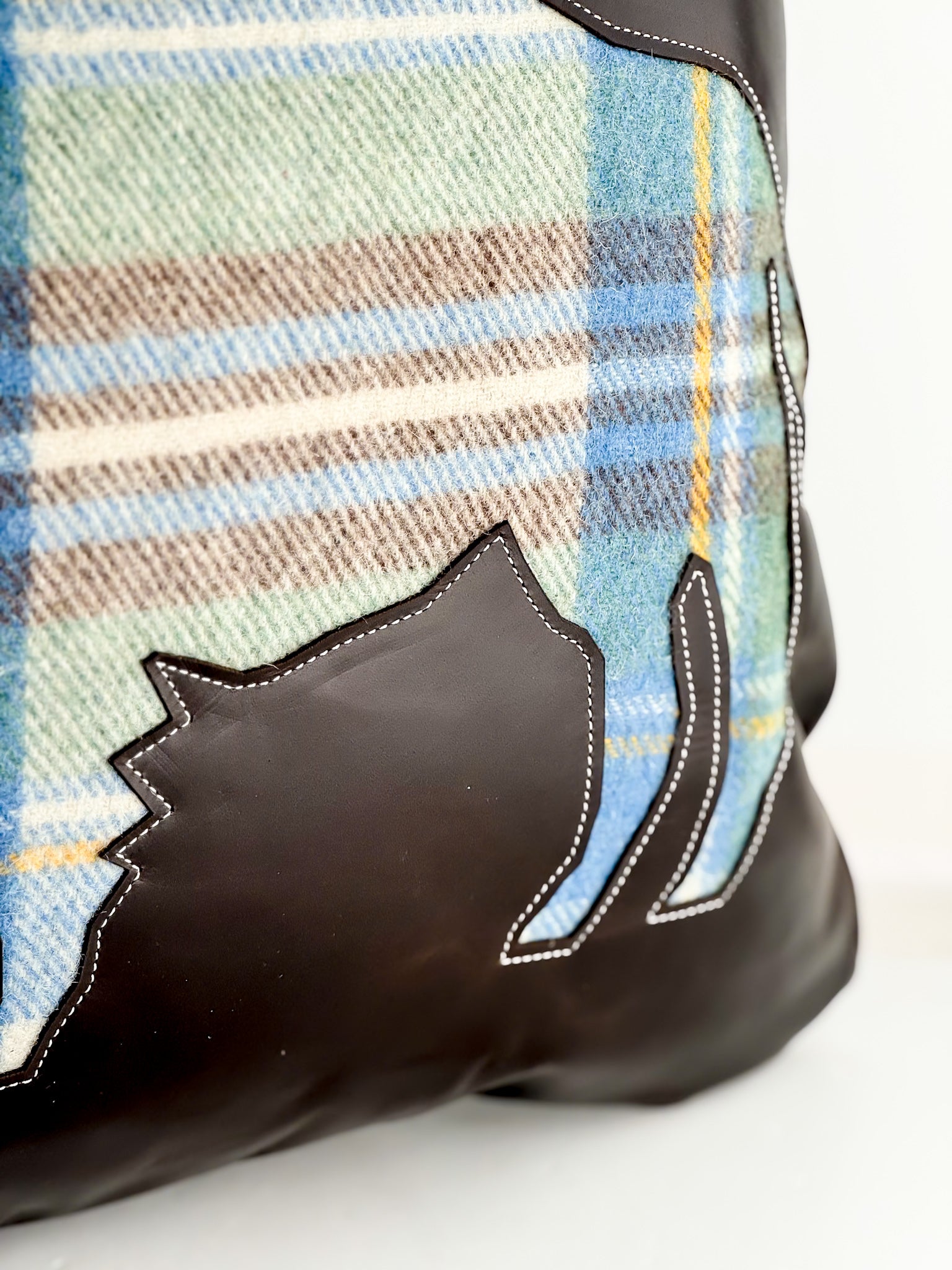 Home Collection | Square Pillow | Bison | Rocky + Plaid Wool