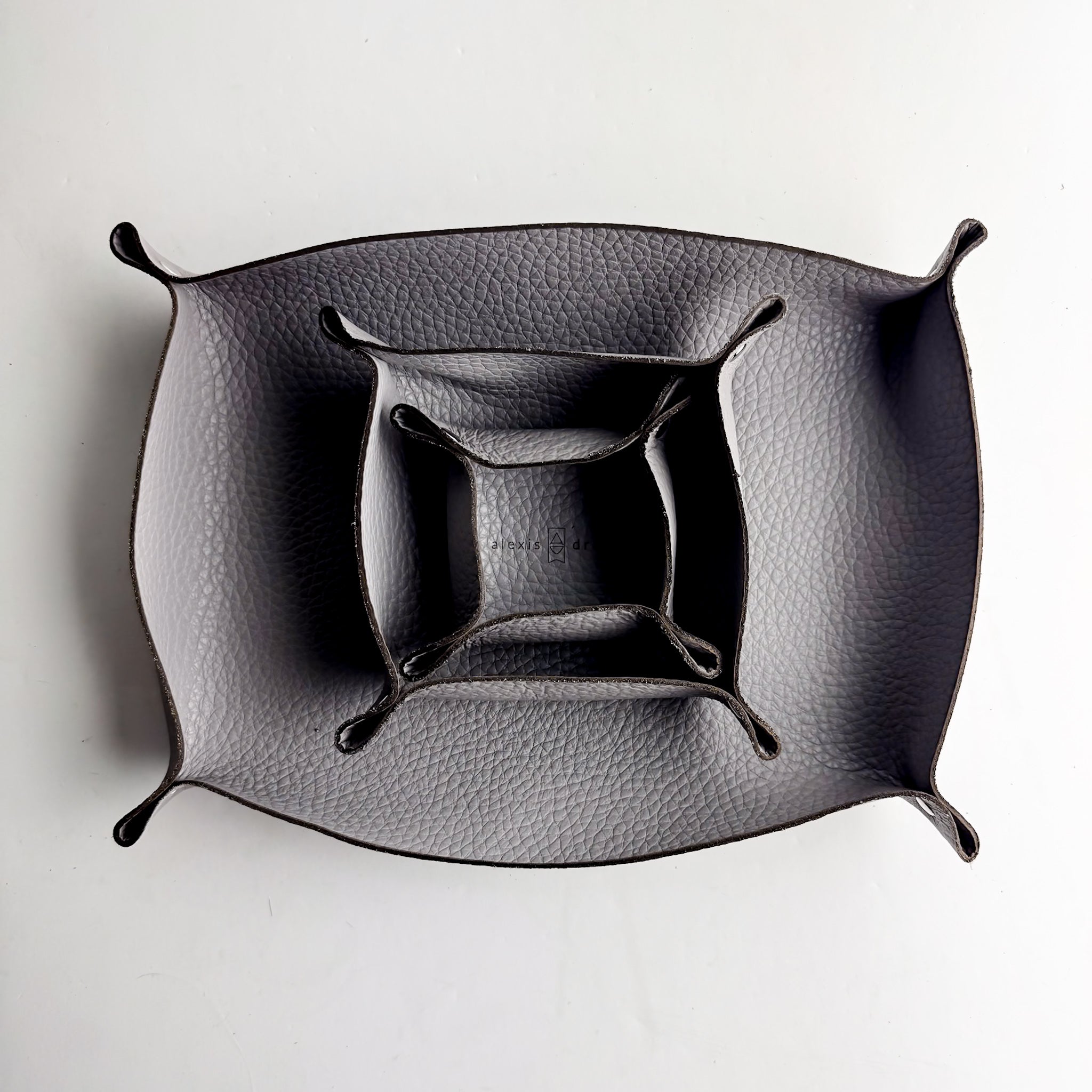 Home Collection | Leather Trays | Gray Pebble