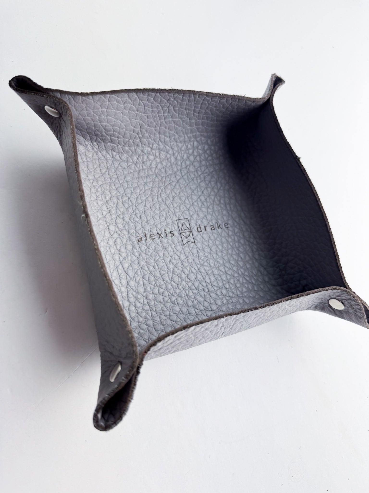 Home Collection | Leather Trays | Gray Pebble