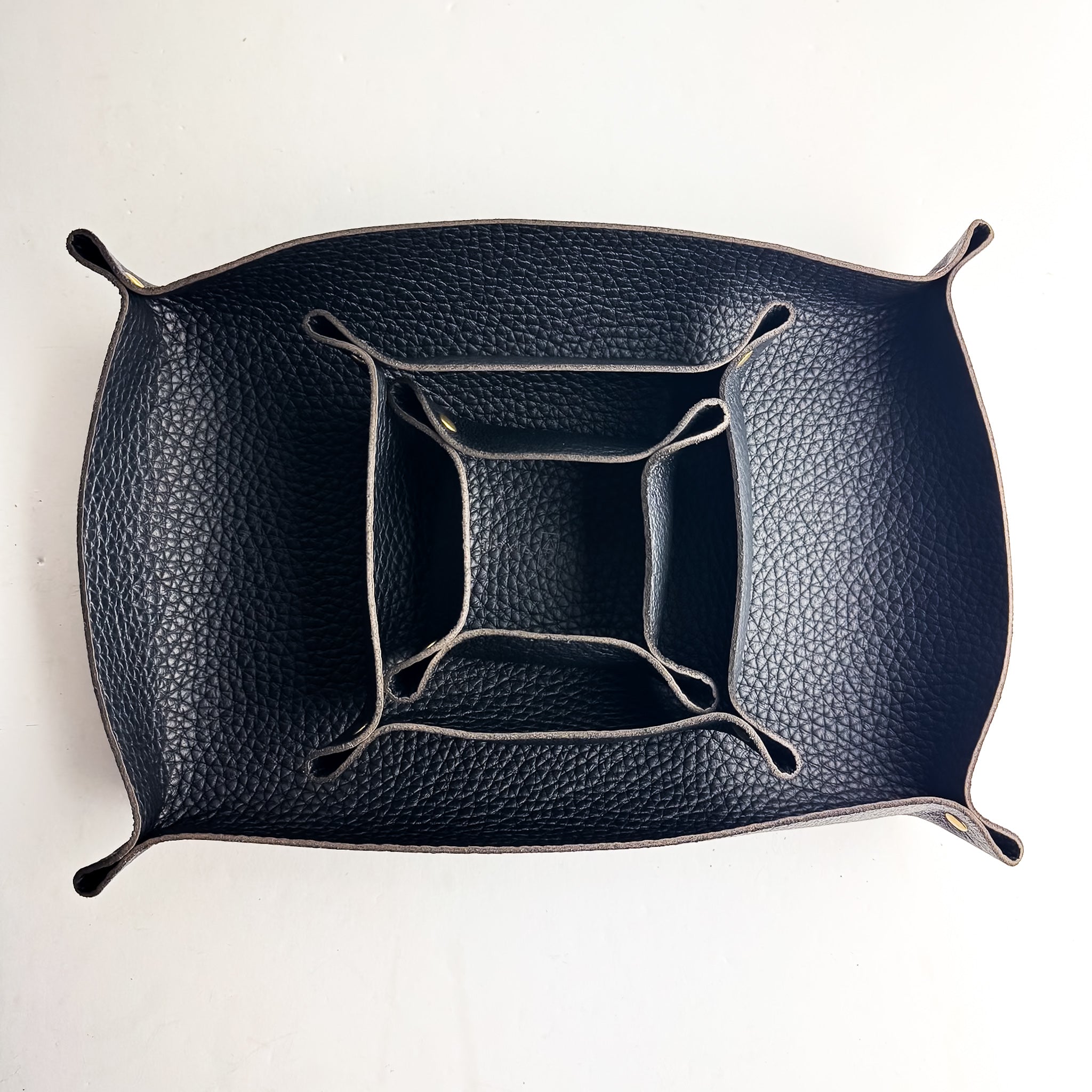 Home Collection | Leather Trays | Black Pebble