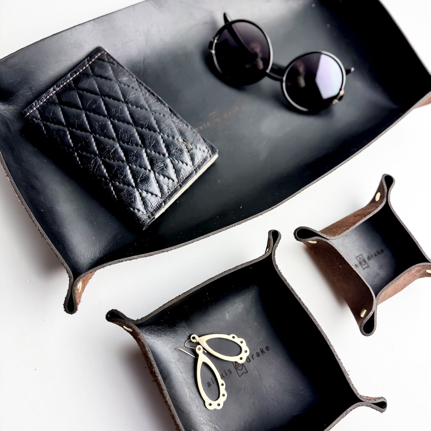 Home Collection | Leather Trays | Dark Brown