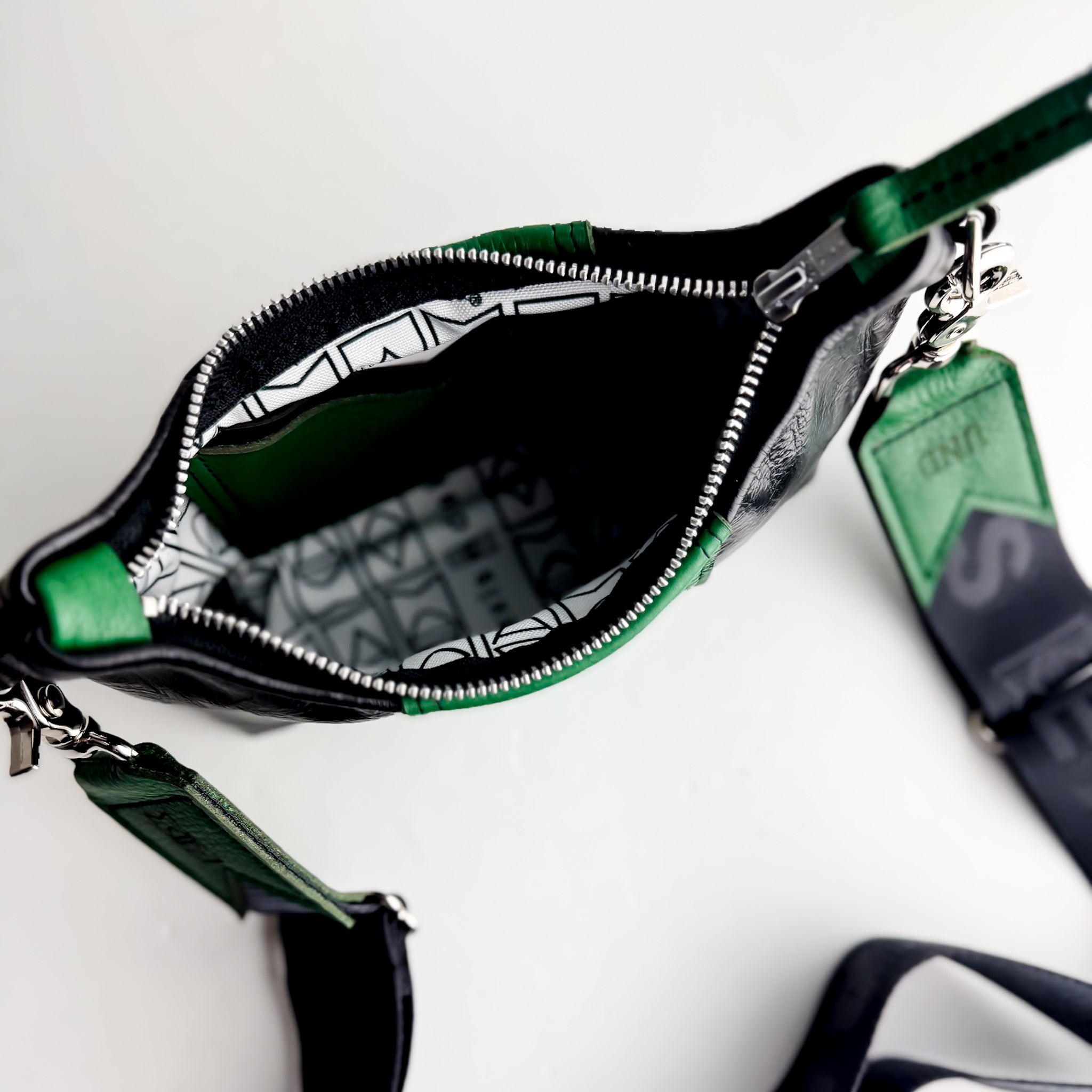 University of North Dakota | Penelope Crossbody | Black + Kelly Green