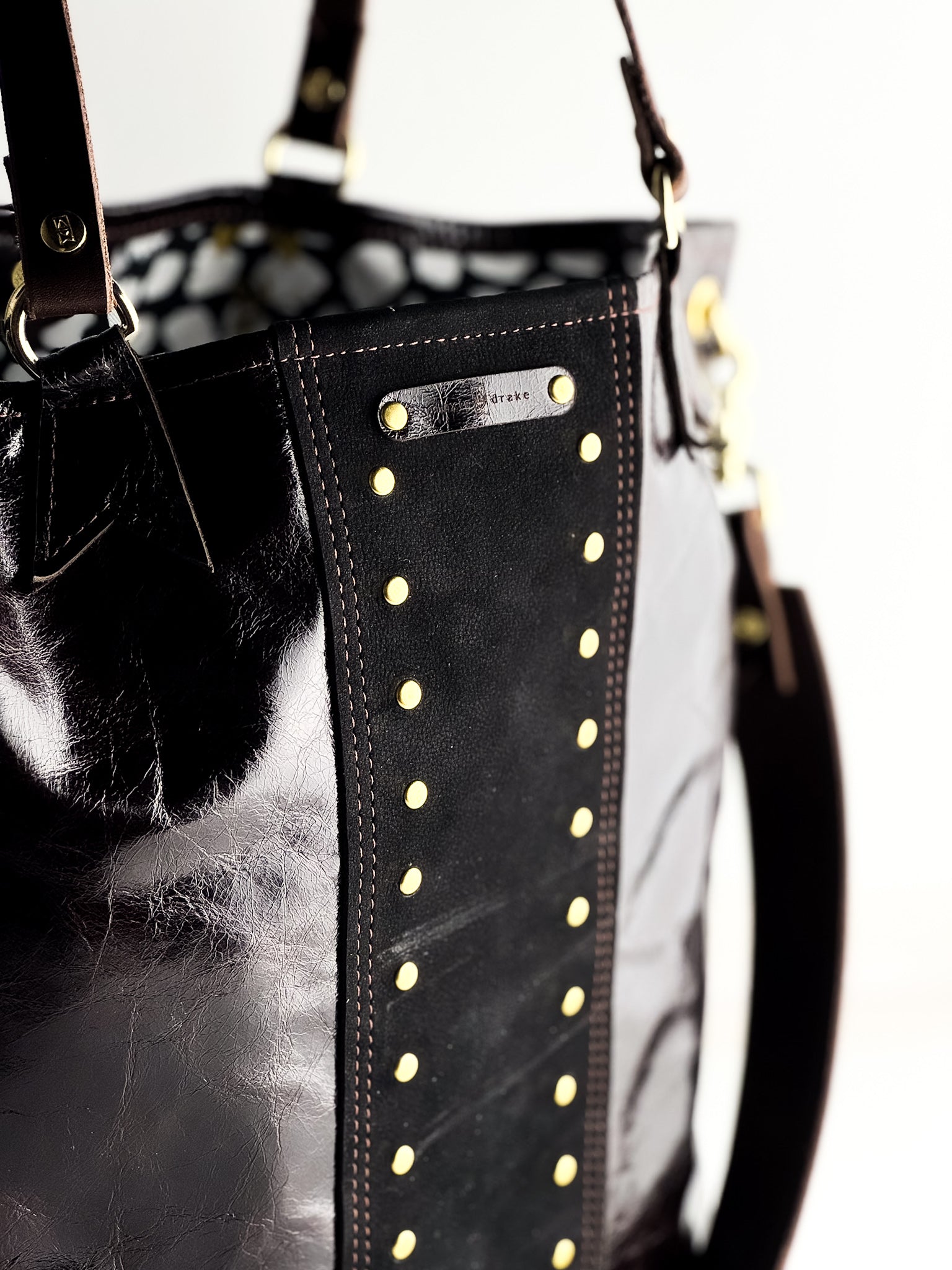 Midnight in Paris Collection | Lexington Shoulder Tote | Chocolate Truffle + Noir Suede