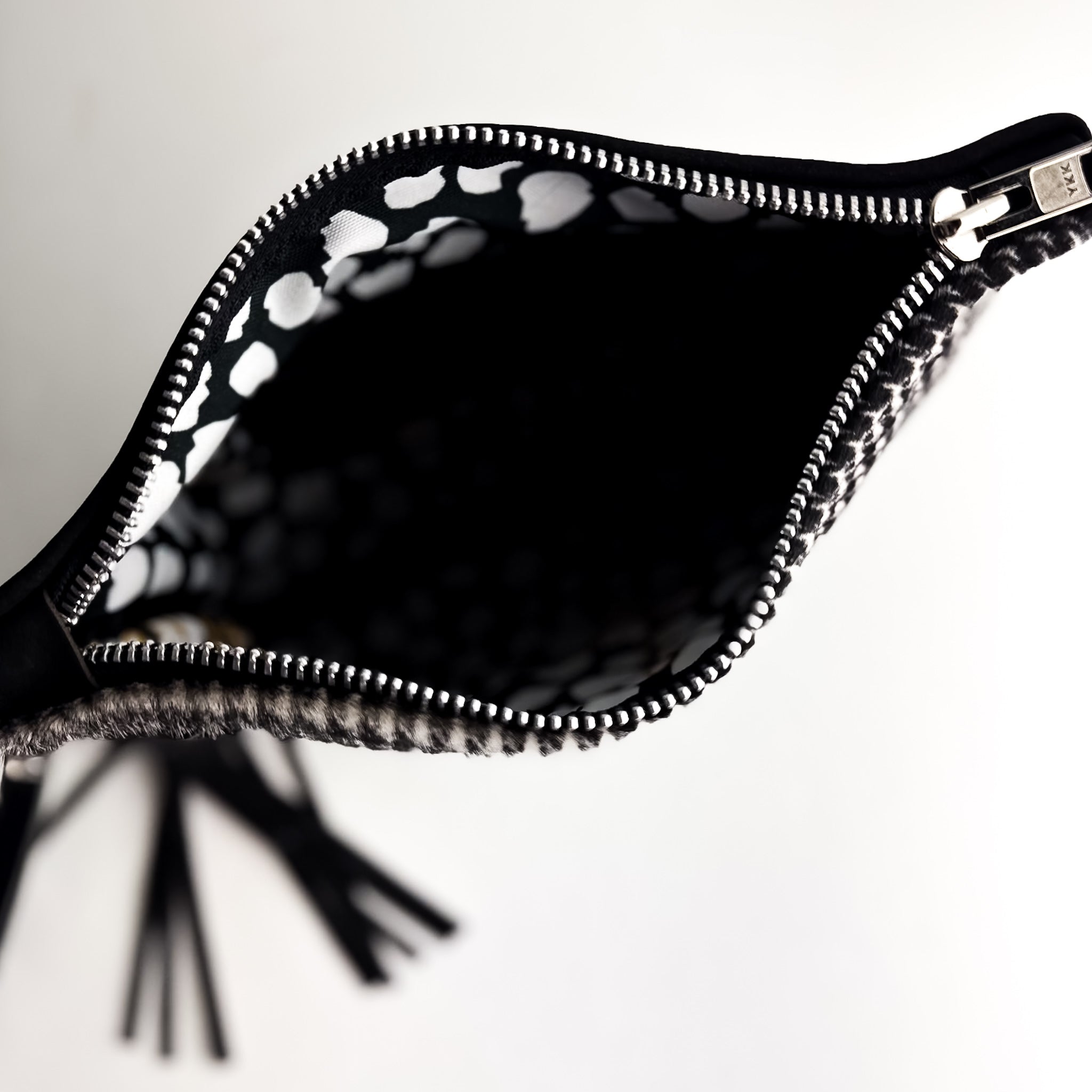 Midnight in Paris Collection | Jackie Clutch | Houndstooth Hair-on-Hide + Noir Suede