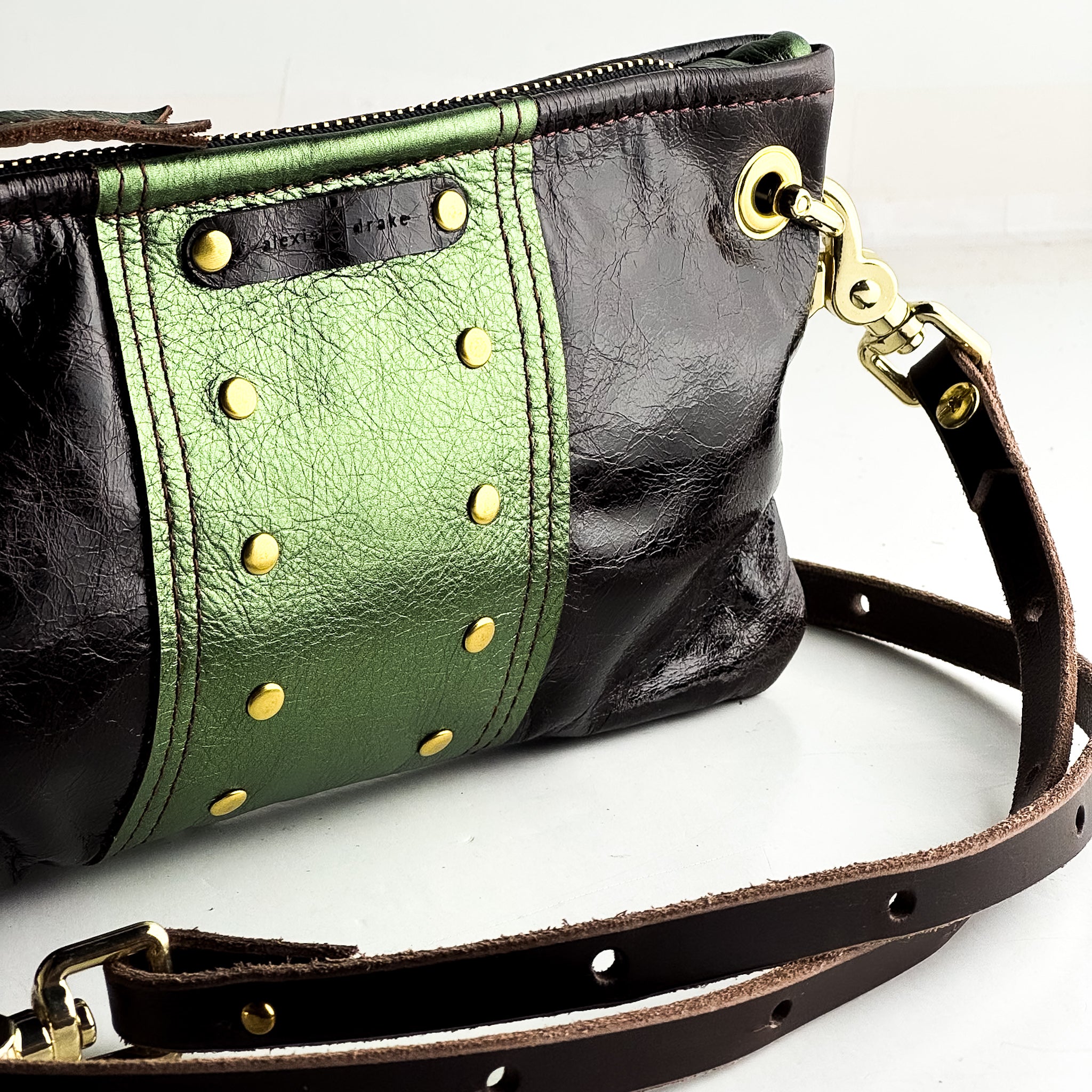 Midnight in Paris Collection | Belt Bag Clutch + Crossbody | Chocolate Truffle + Emerald