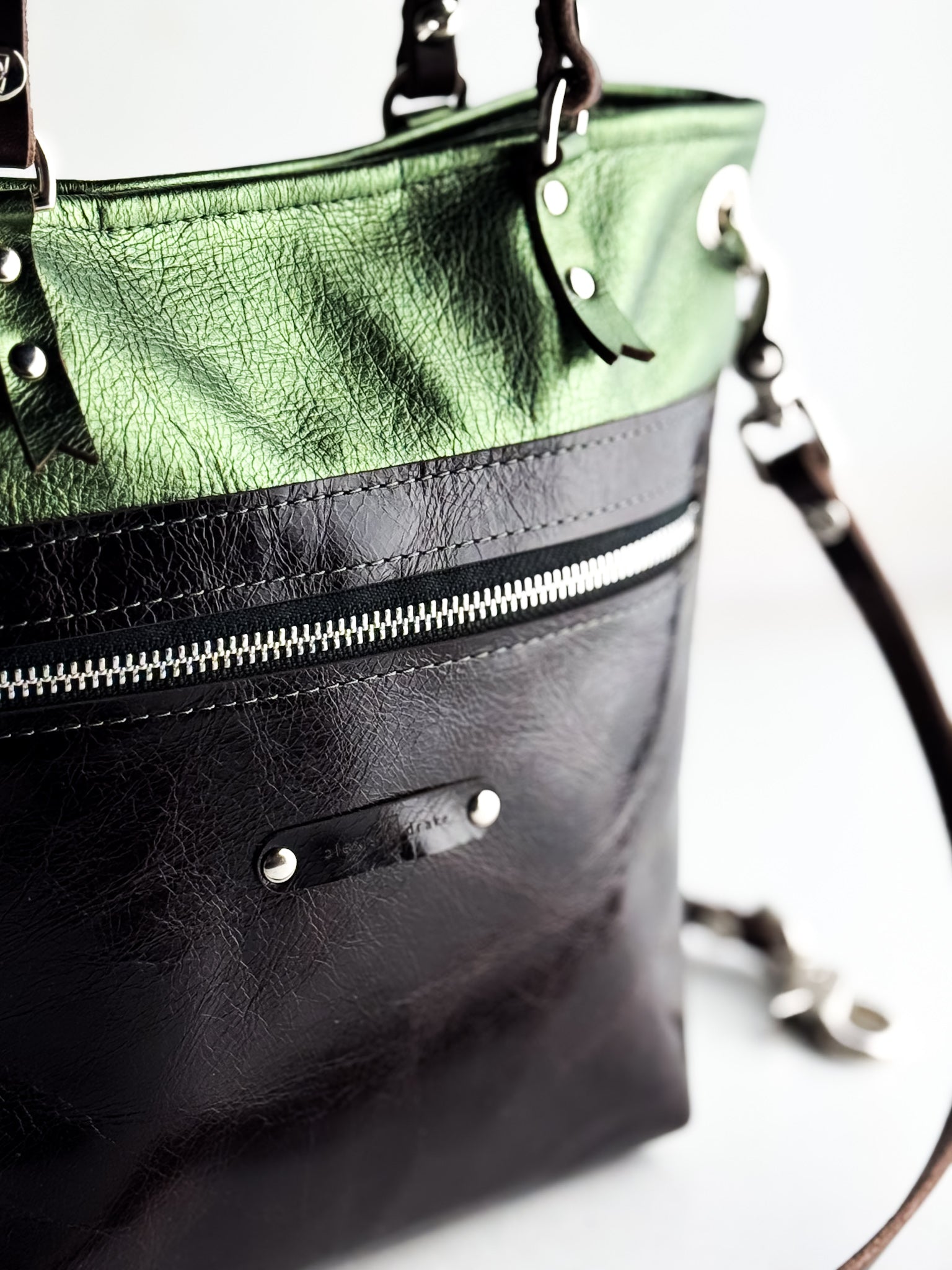 Midnight in Paris Collection | Amika Satchel + Crossbody | Emerald + Chocolate Truffle