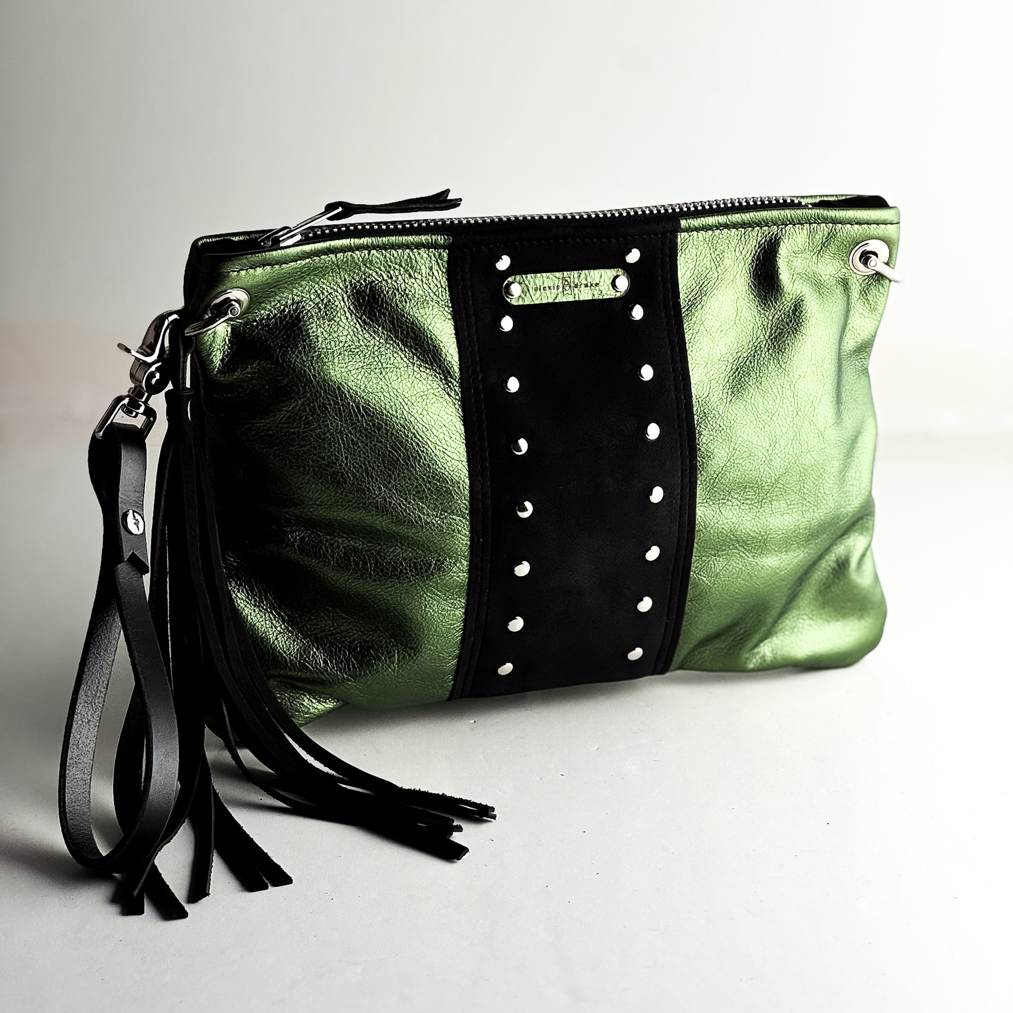 Midnight in Paris Collection | Jackie Clutch | Emerald + Noir Suede