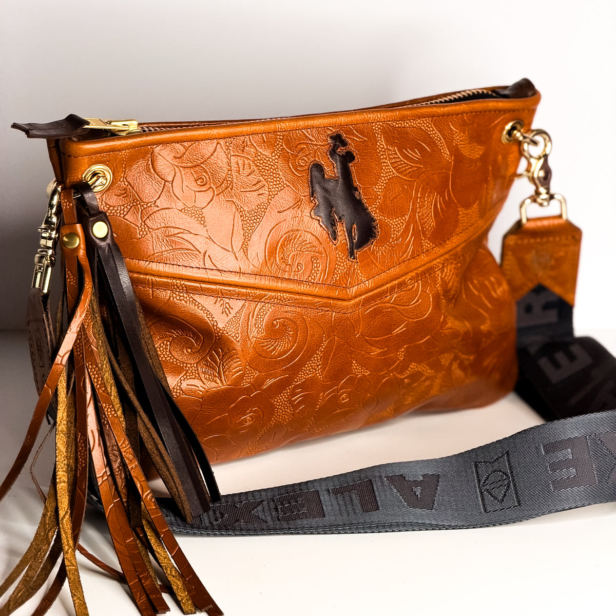 Steamboat Collection | Jackie Crossbody | Gold Embossed