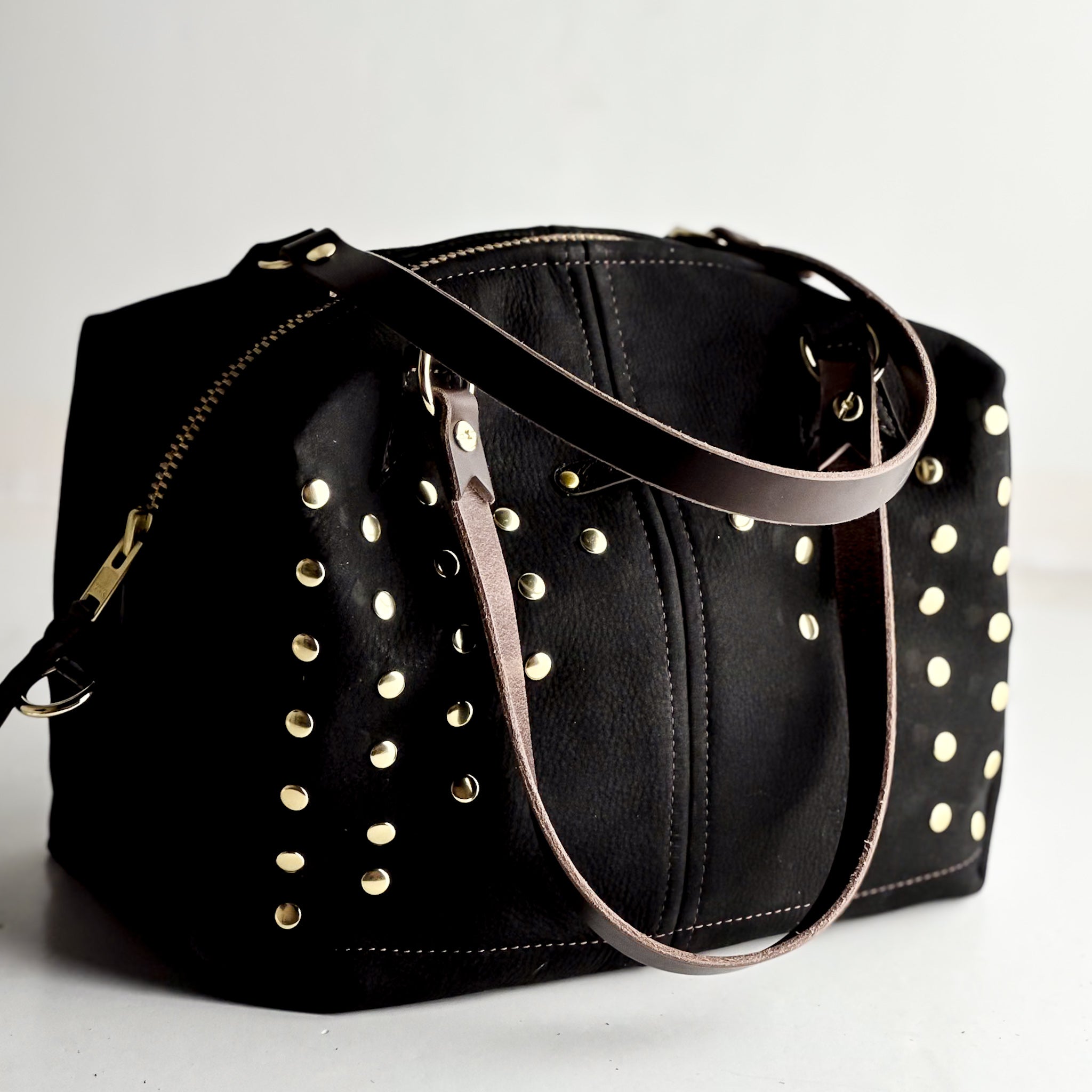 Midnight in Paris Collection | Ruthie Satchel + Shoulder Tote | Noir Suede