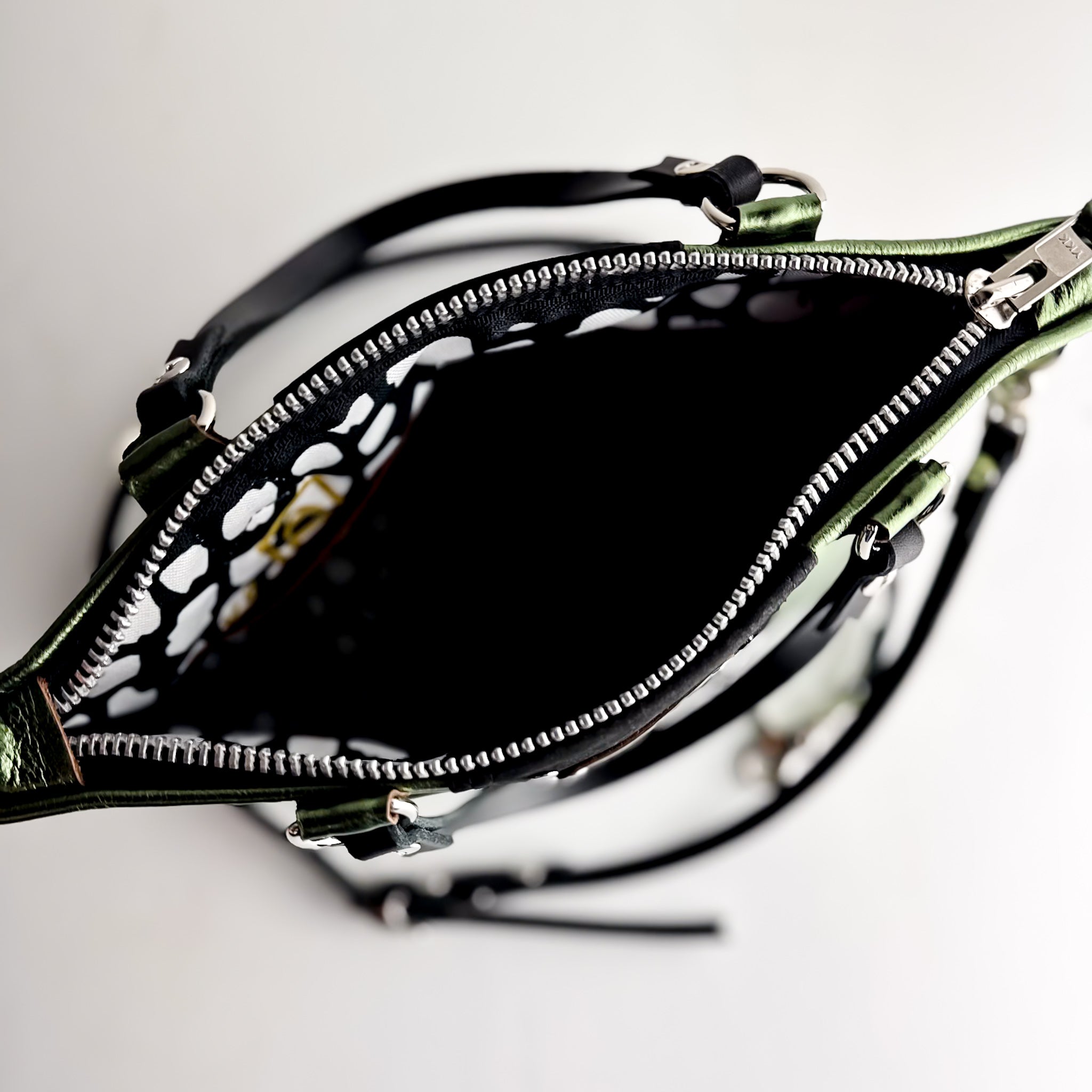 Midnight in Paris Collection | Coco Satchel + Crossbody | Emerald + Noir Suede