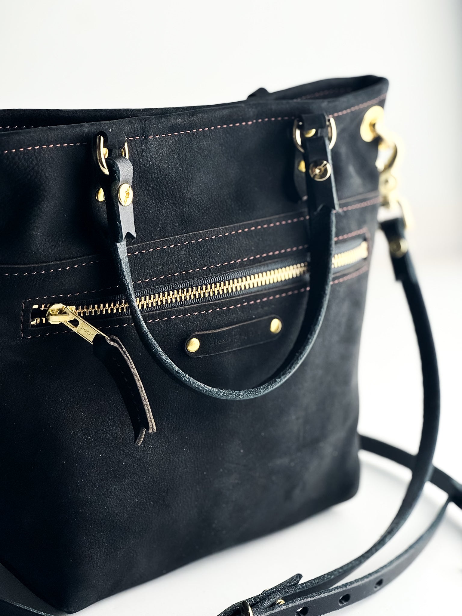Midnight in Paris Collection | Amika Satchel + Crossbody | Noir Suede