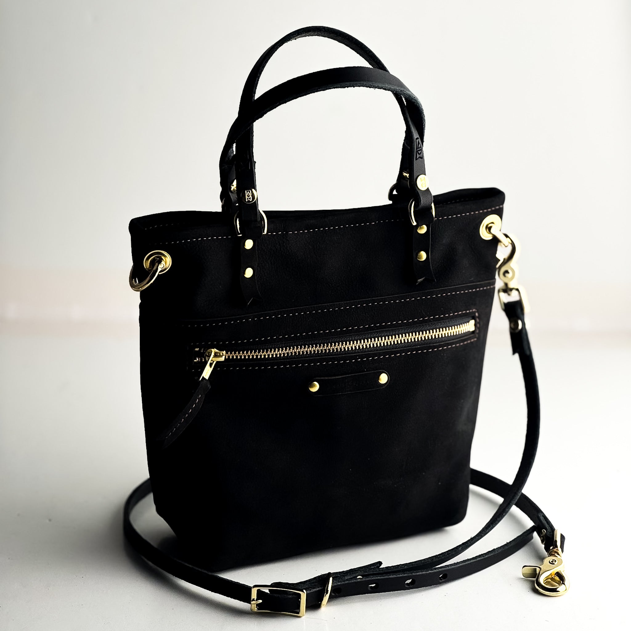 Midnight in Paris Collection | Amika Satchel + Crossbody | Noir Suede