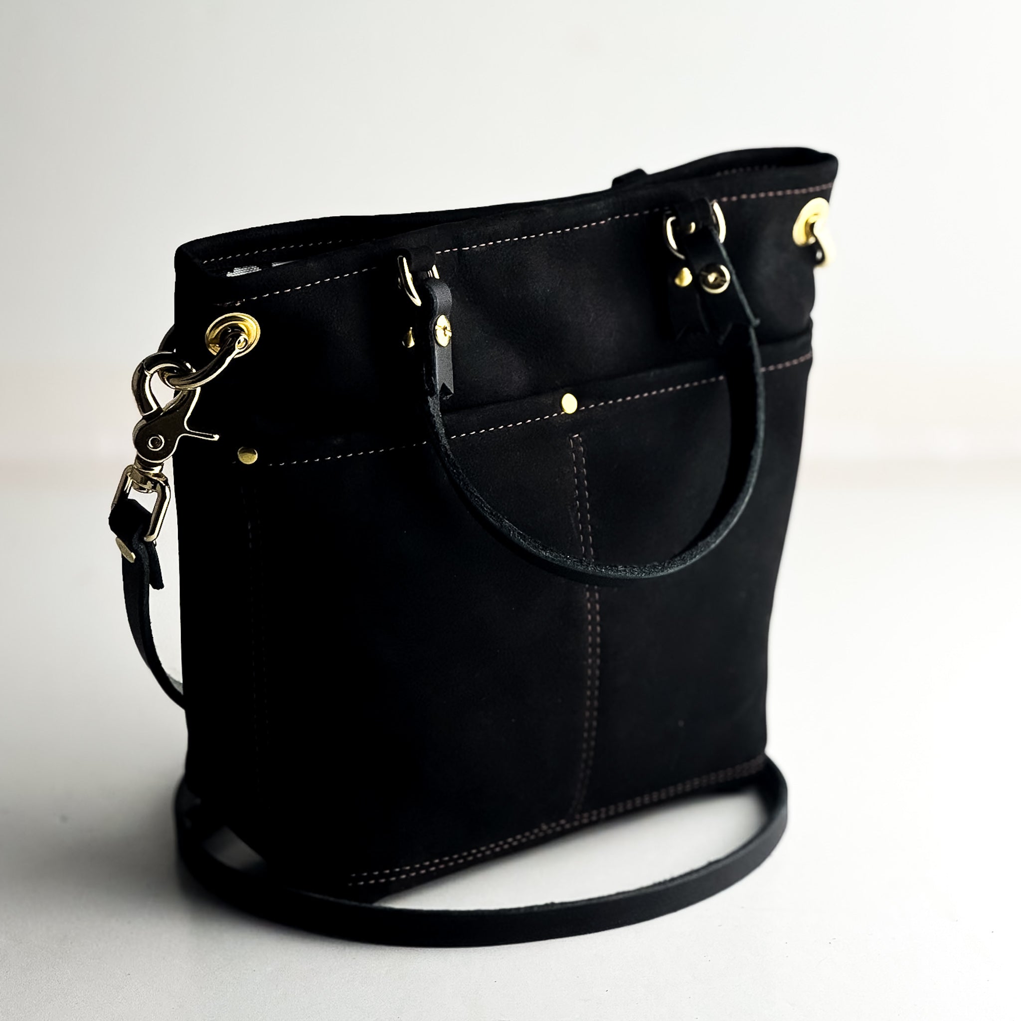 Midnight in Paris Collection | Amika Satchel + Crossbody | Noir Suede
