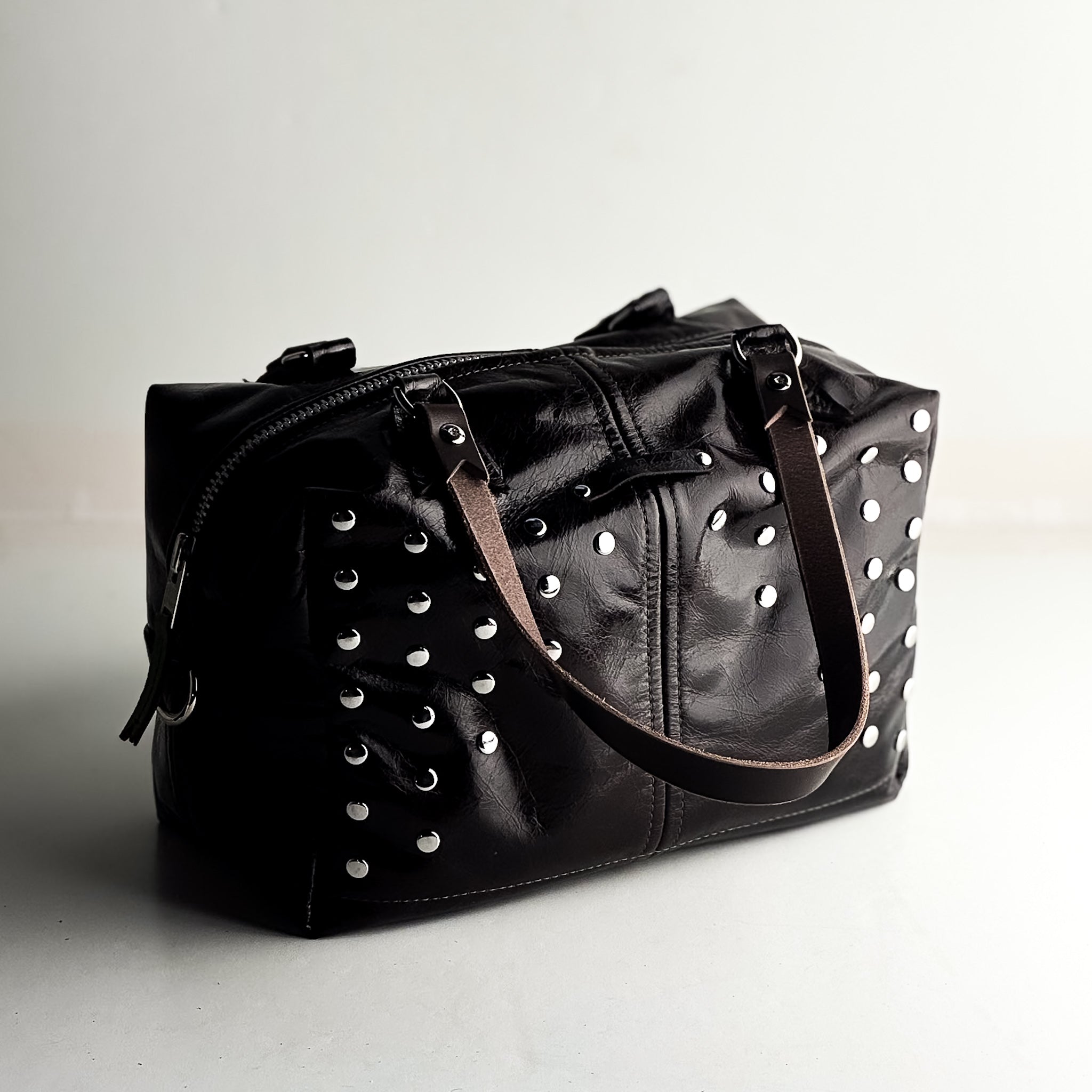 Midnight in Paris Collection | Ruthie Satchel + Shoulder Tote | Chocolate Truffle