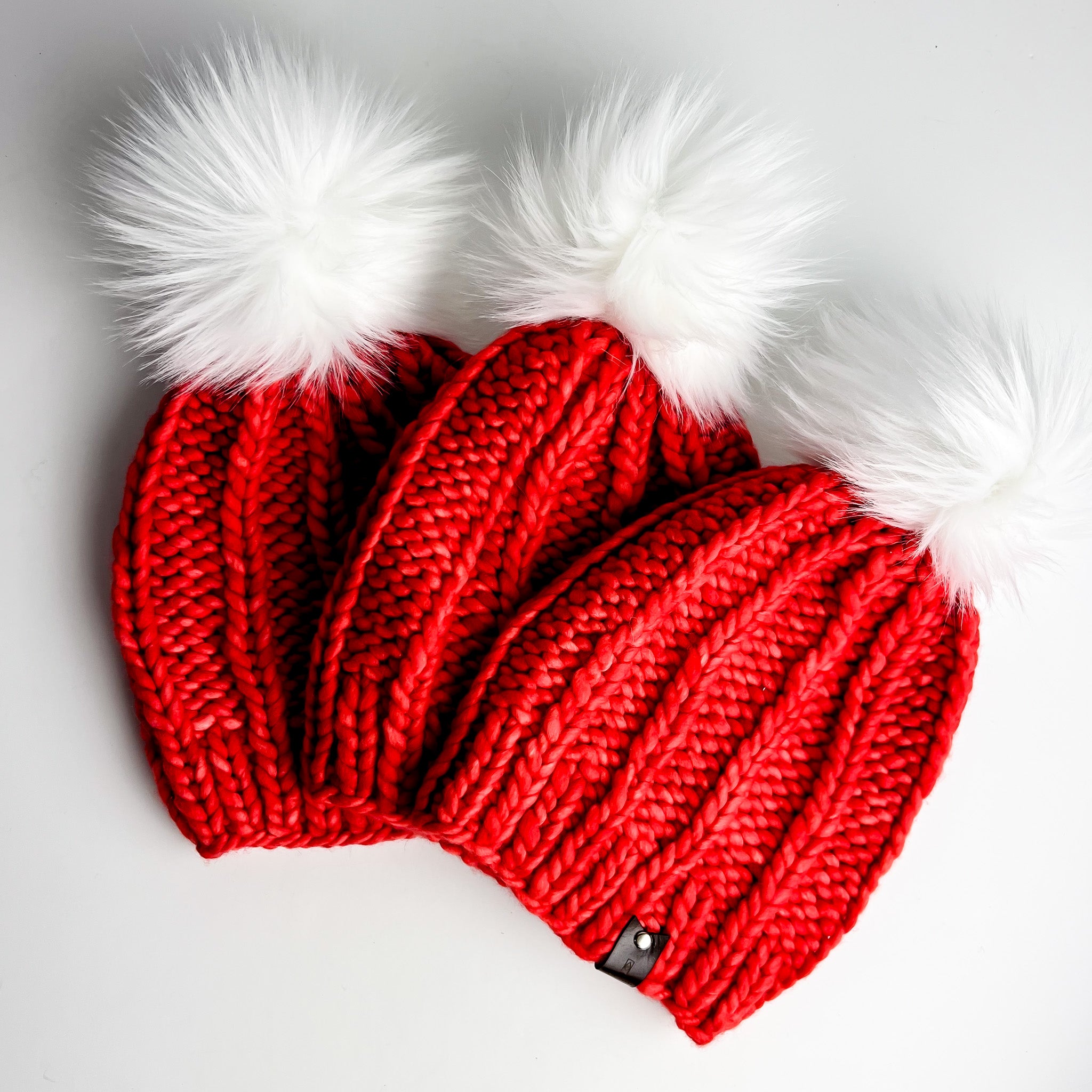 Wool Hat | Poppy + White Pom