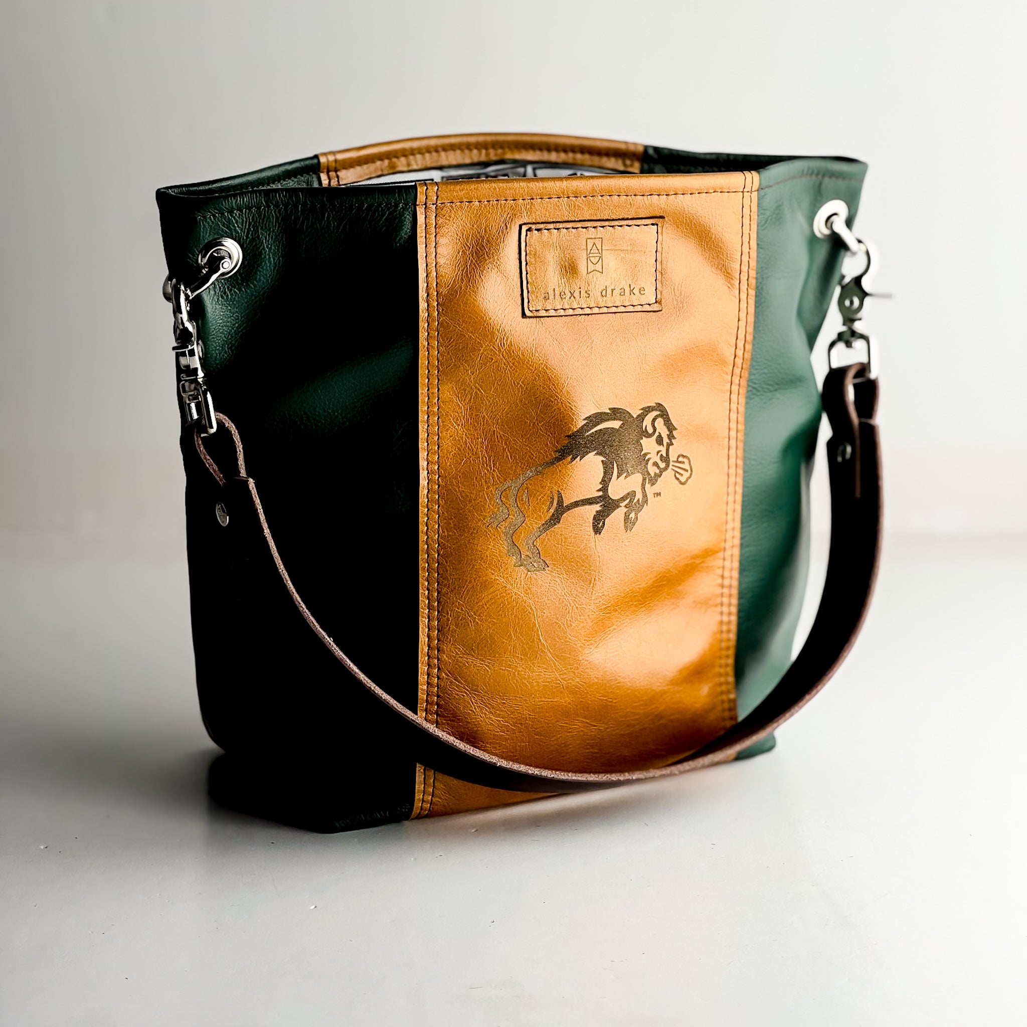 North Dakota State University | Tivoli Shoulder Tote | Dark Green + Butter
