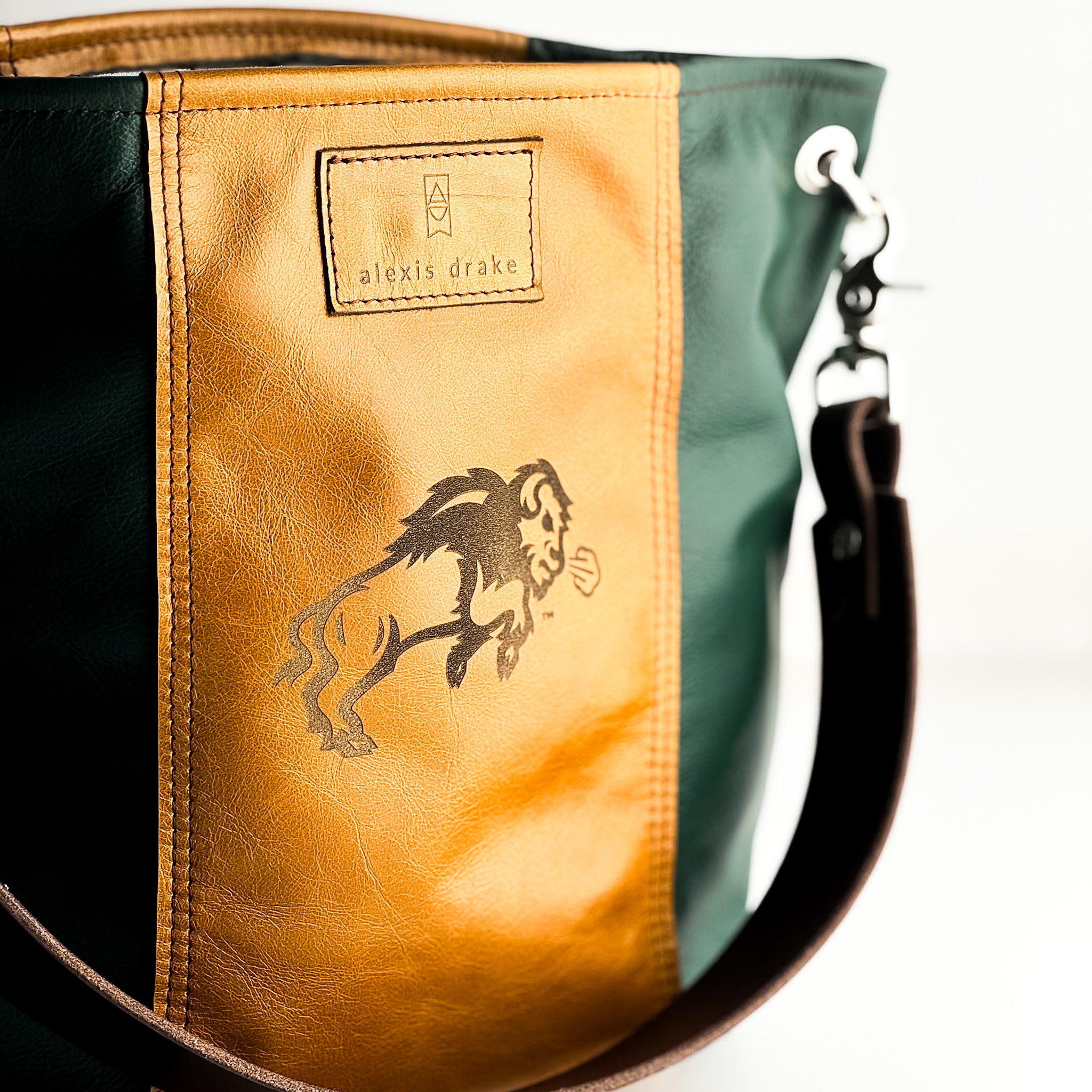 North Dakota State University | Tivoli Shoulder Tote | Dark Green + Butter
