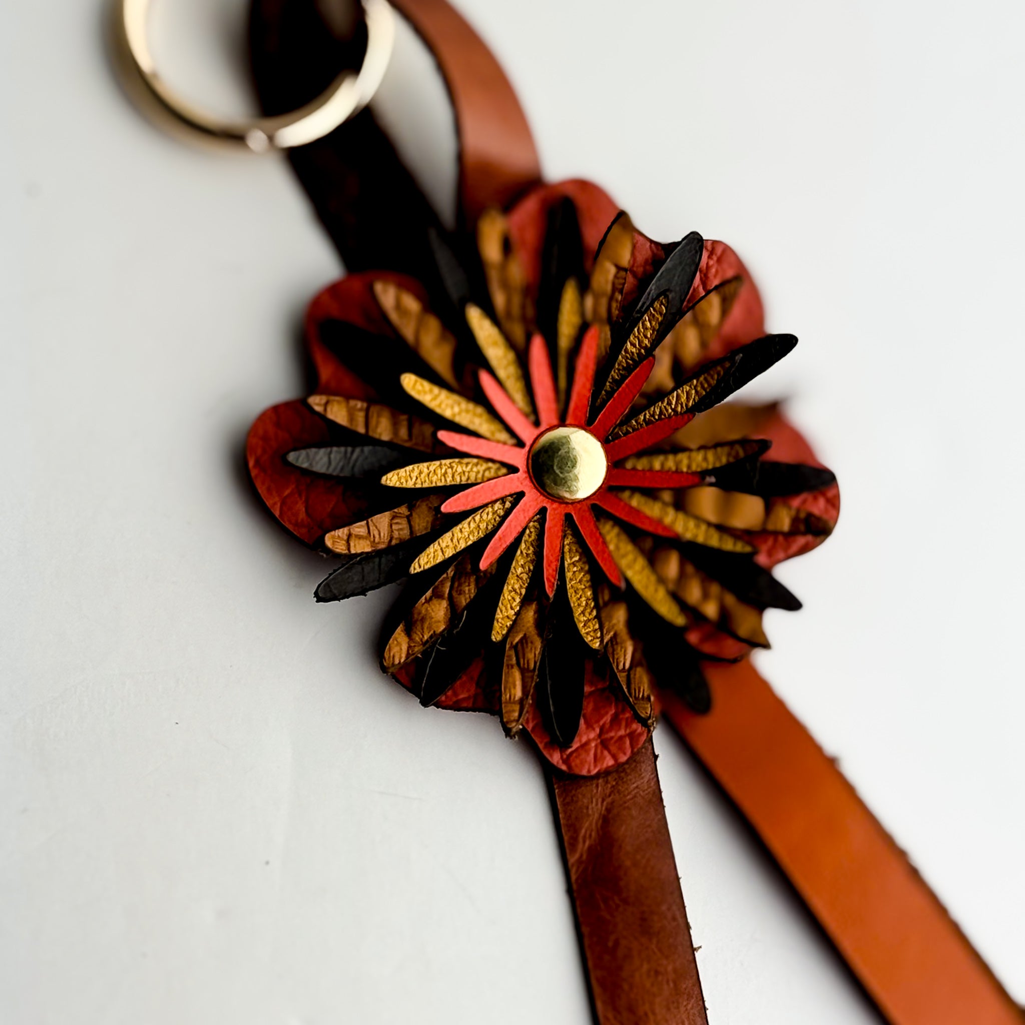 Keychain | Flower Floof Bag Charm | Various Oranges