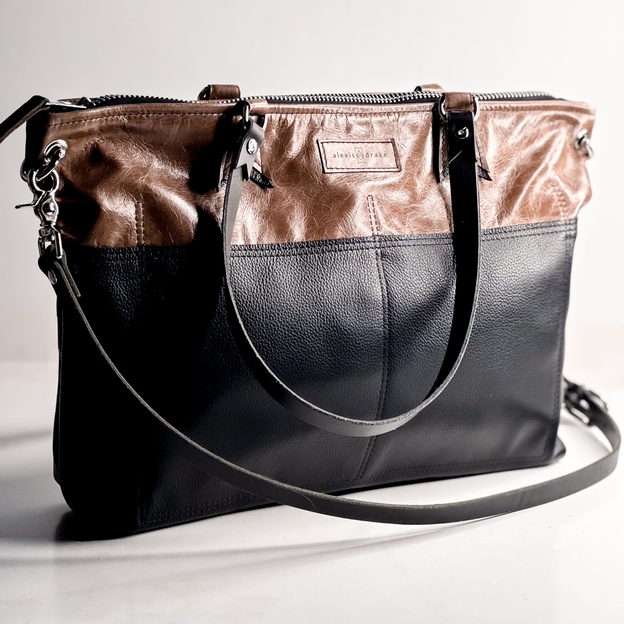 Blank Canvas Collection | Lexie Brief Shoulder Tote + Crossbody | Clay + Pebble Ink