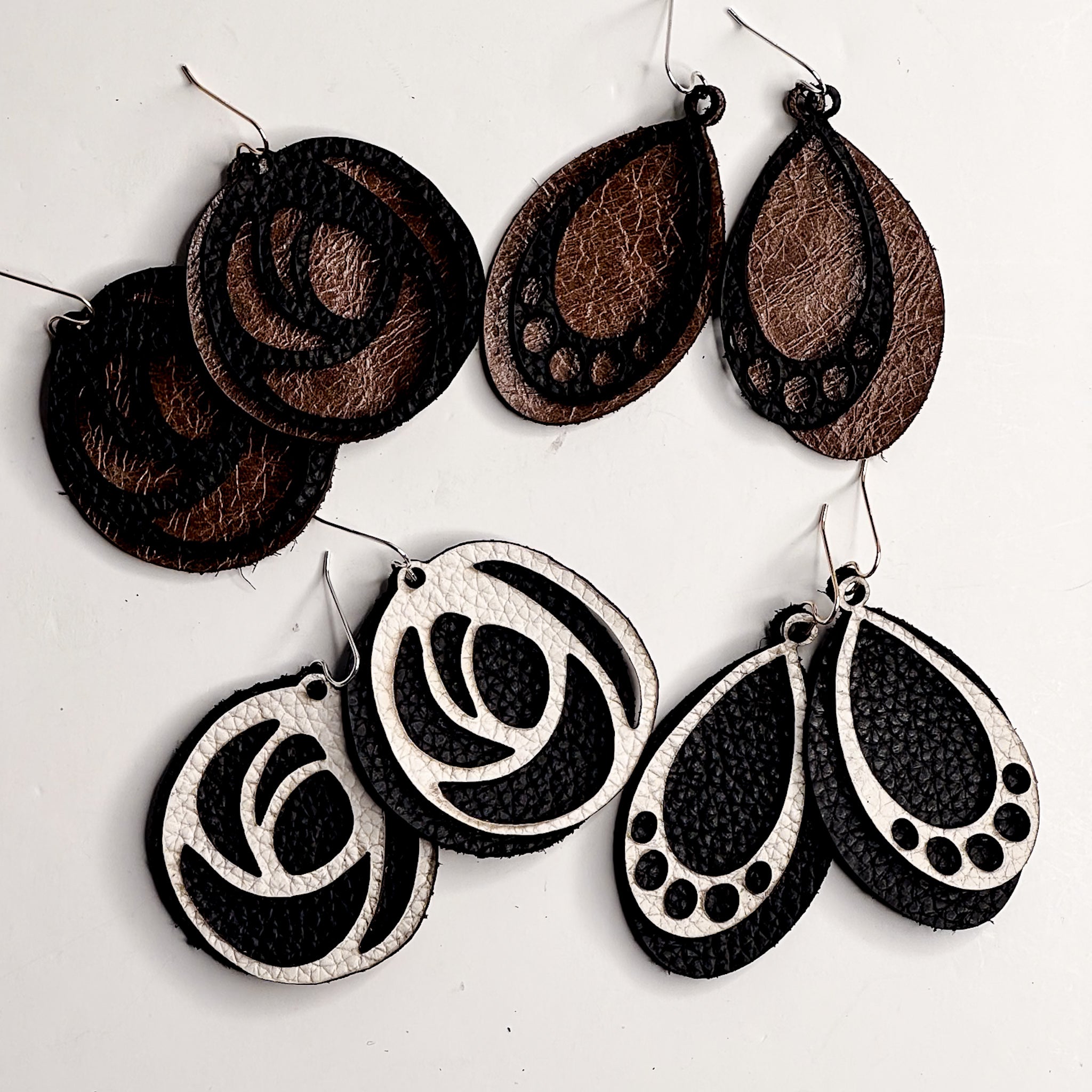 Blank Canvas Collection | Jewelry | Oval Leather Earrings | Various
