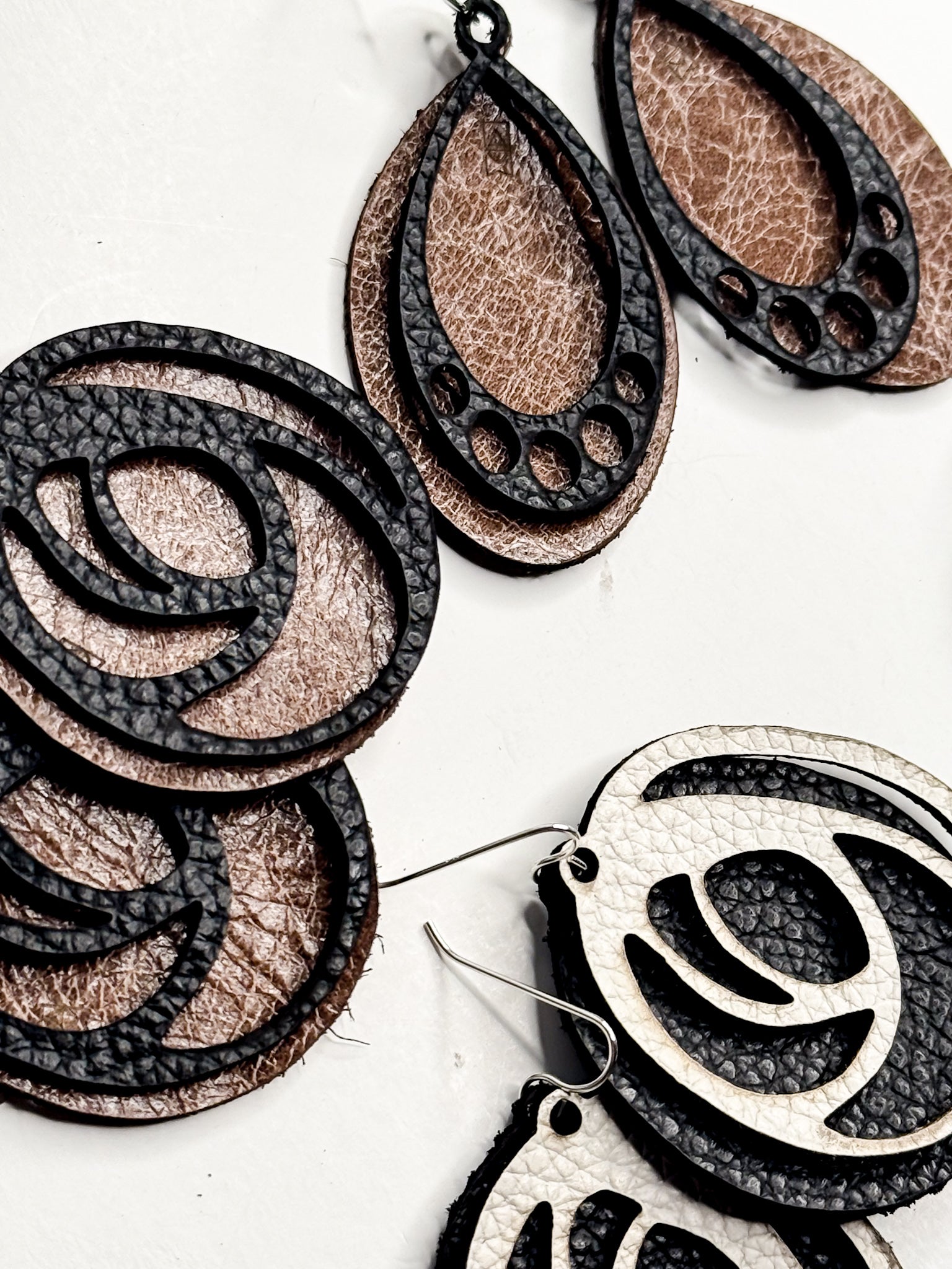 Blank Canvas Collection | Jewelry | Oval Leather Earrings | Various