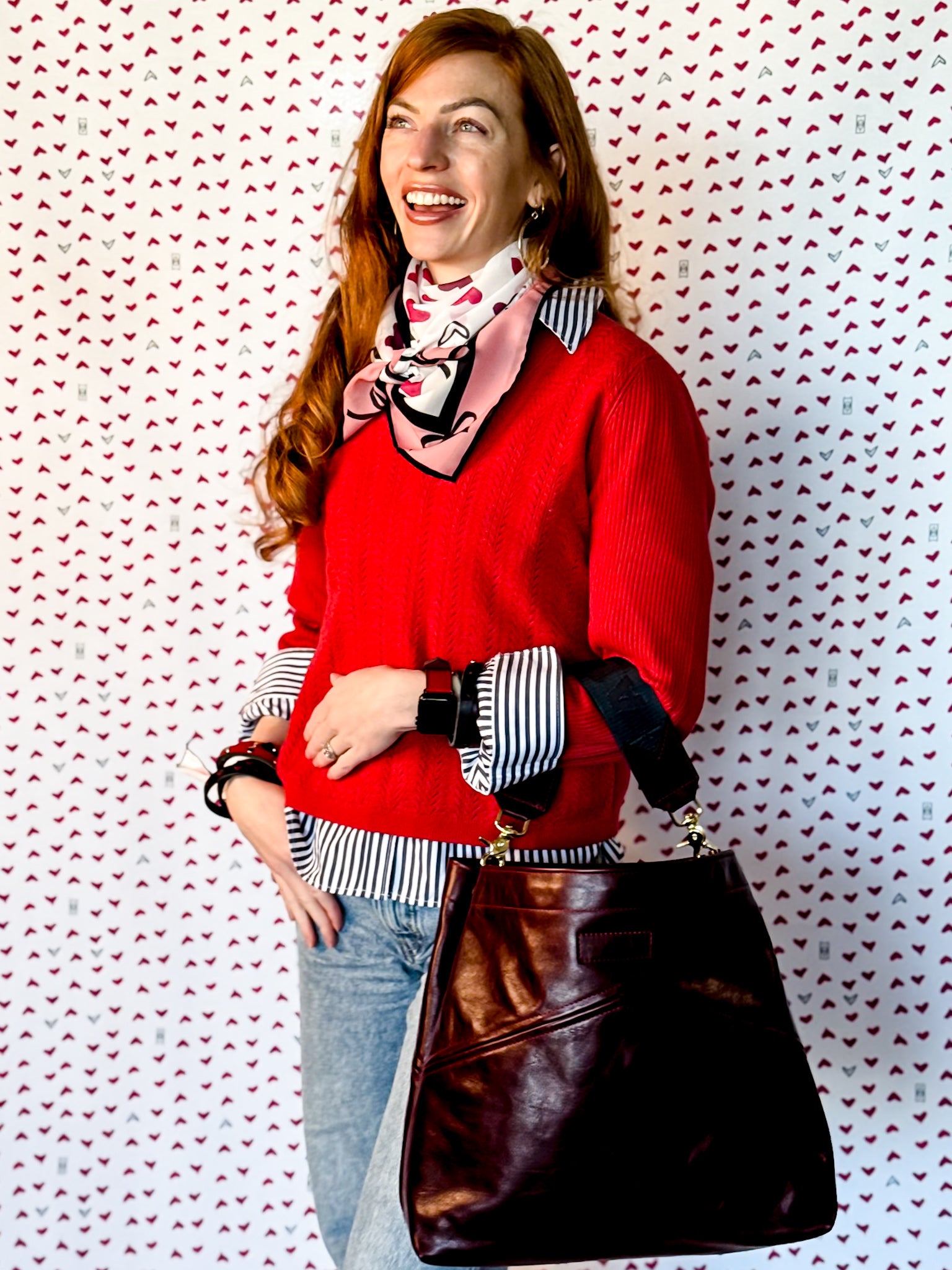 Heart + Hide Collection | Eleanor Shoulder Tote | Wine