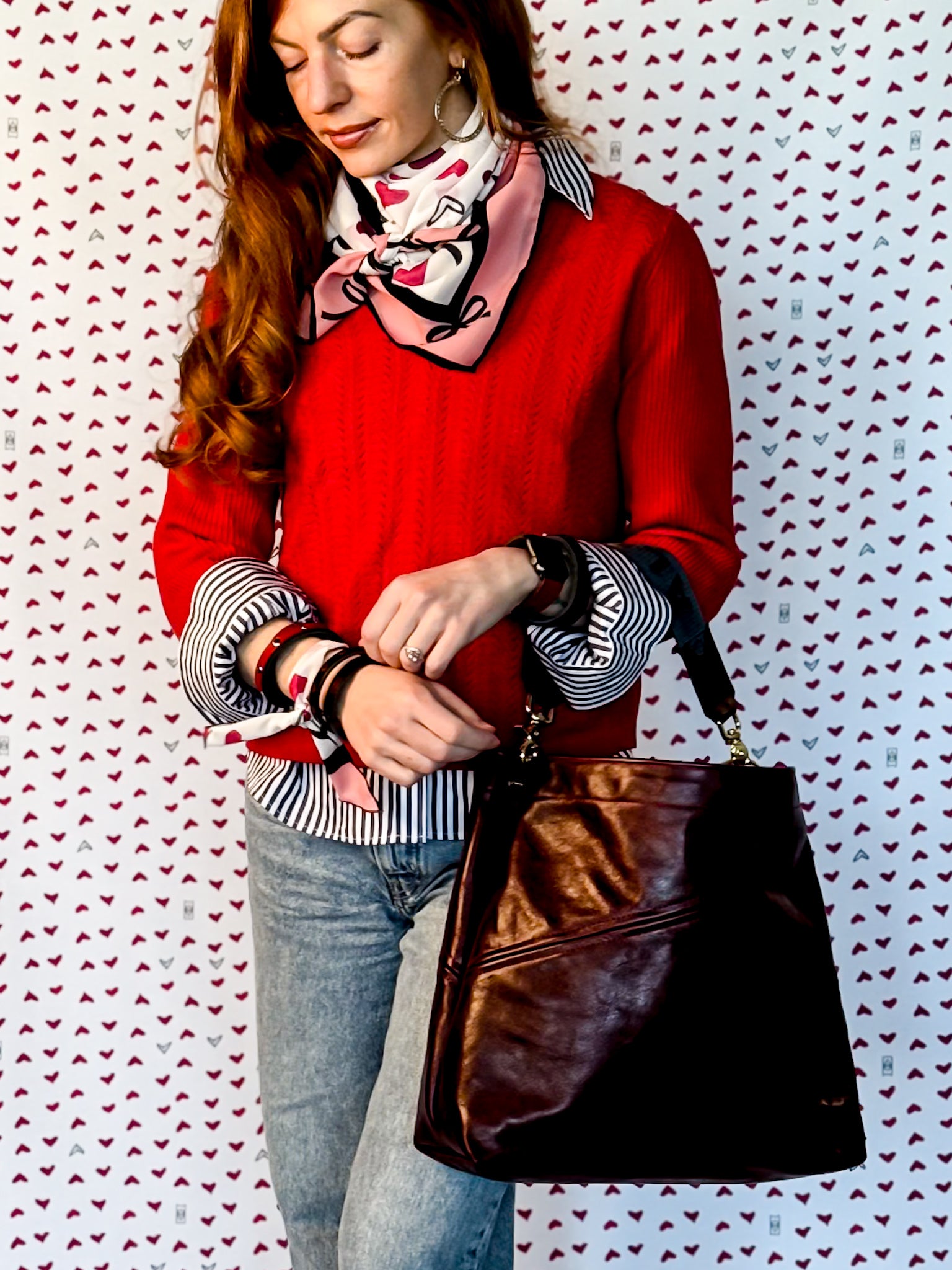 Heart + Hide Collection | Eleanor Shoulder Tote | Wine