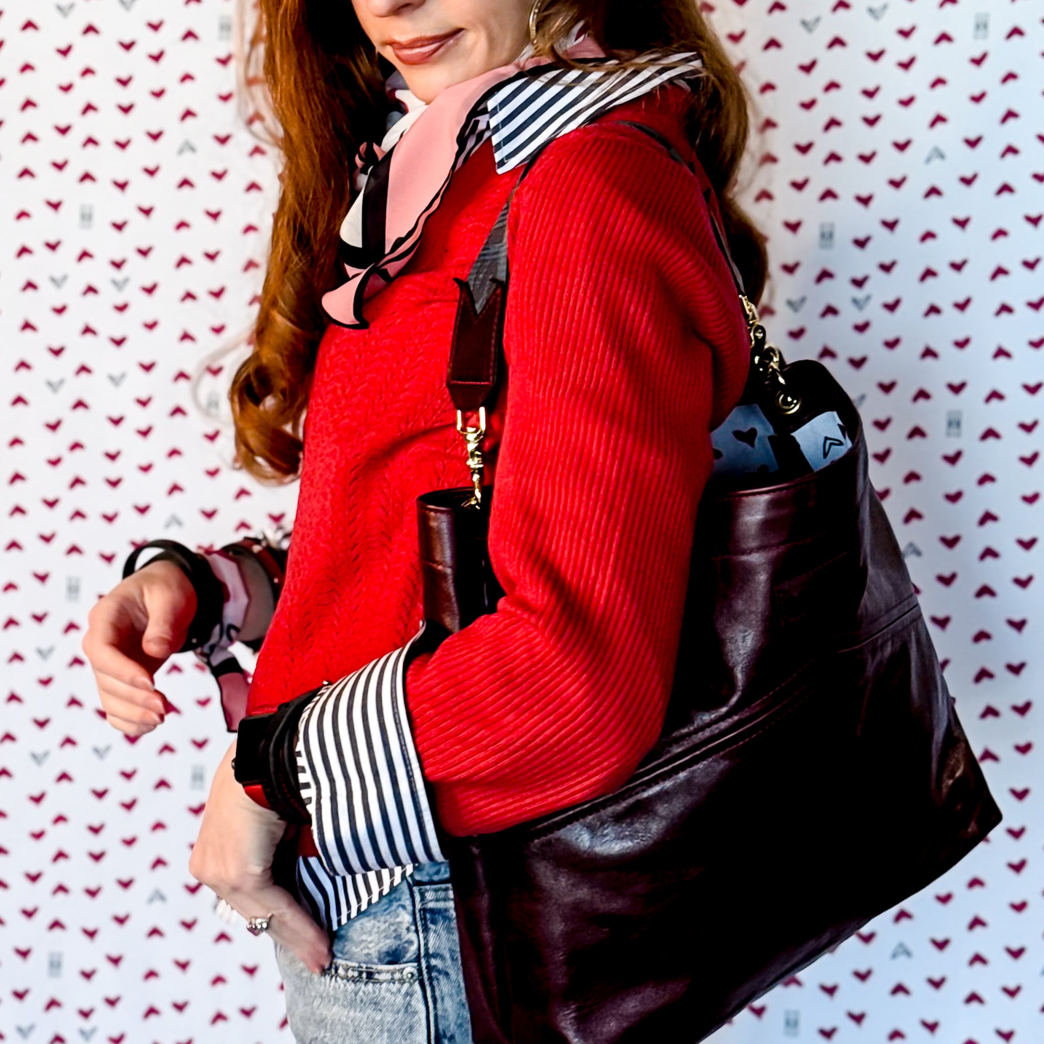 Heart + Hide Collection | Eleanor Shoulder Tote | Wine