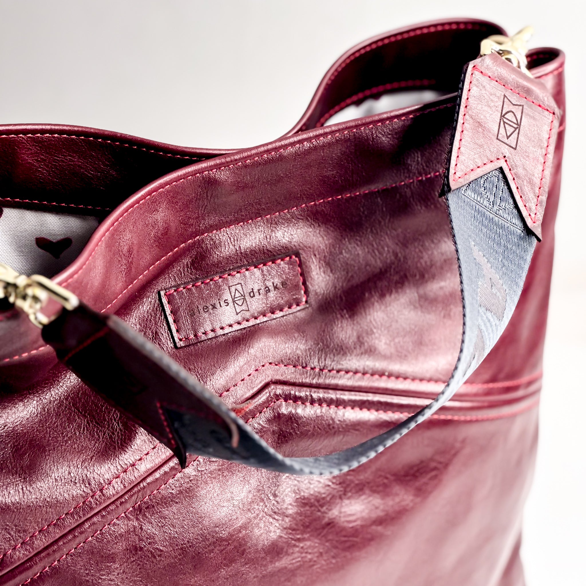 Heart + Hide Collection | Eleanor Shoulder Tote | Wine