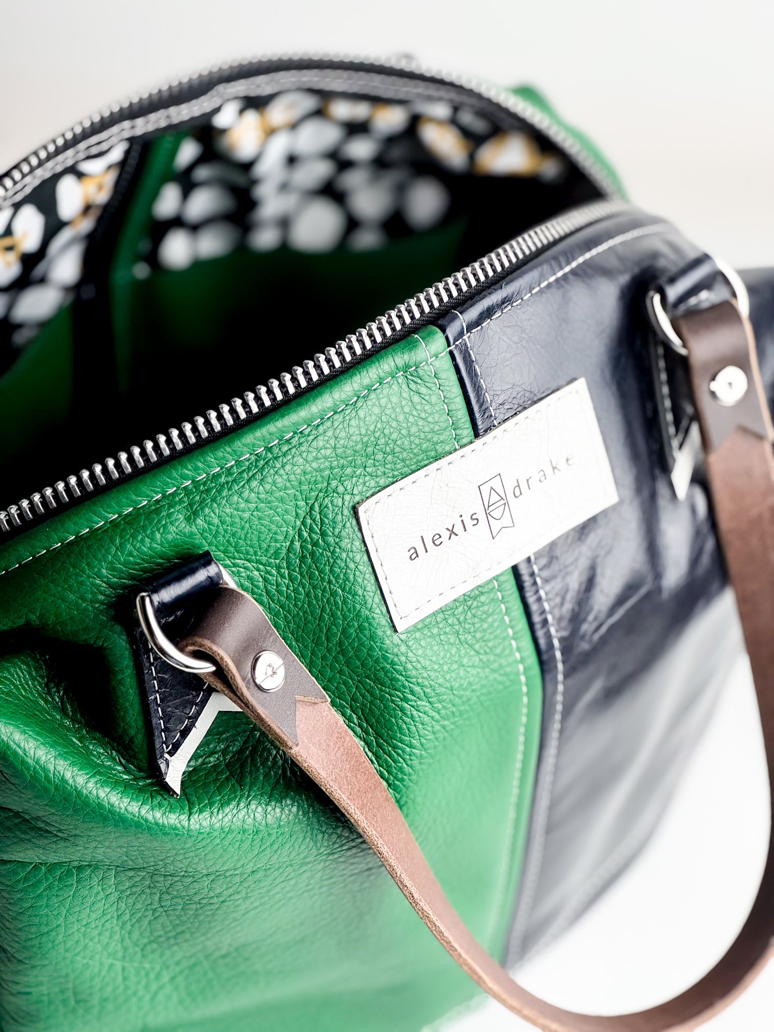 Polished Prep Collection | Eliza Satchel + Shoulder Tote | Coastal Navy + Boxwood Green