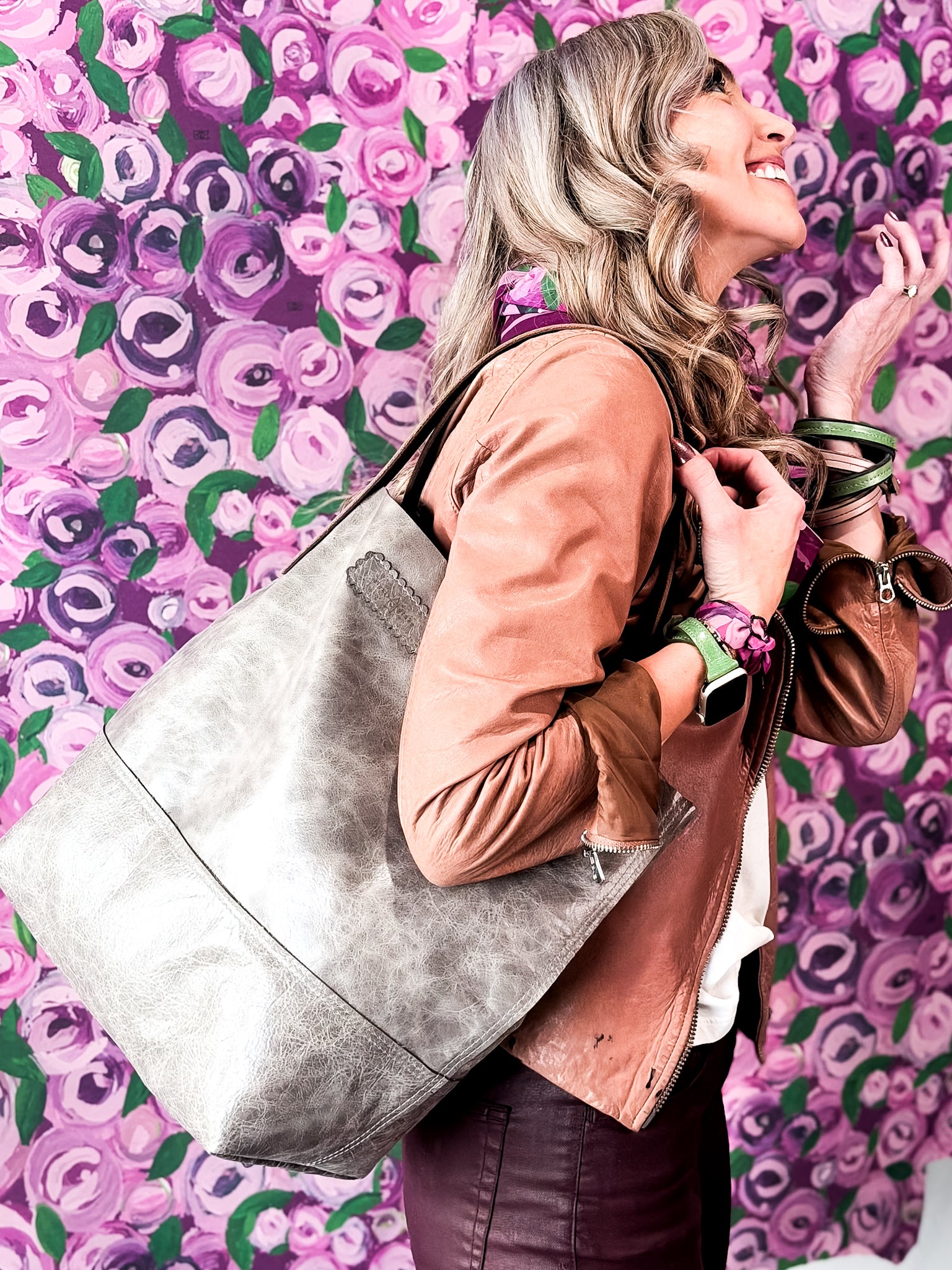 Wild Bloom Collection | Market Tote | Fog