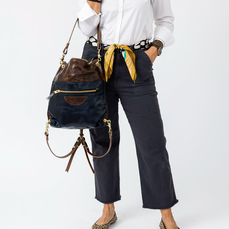 Everyday Collection | Backpack Shoulder Tote | Rocky + Navy