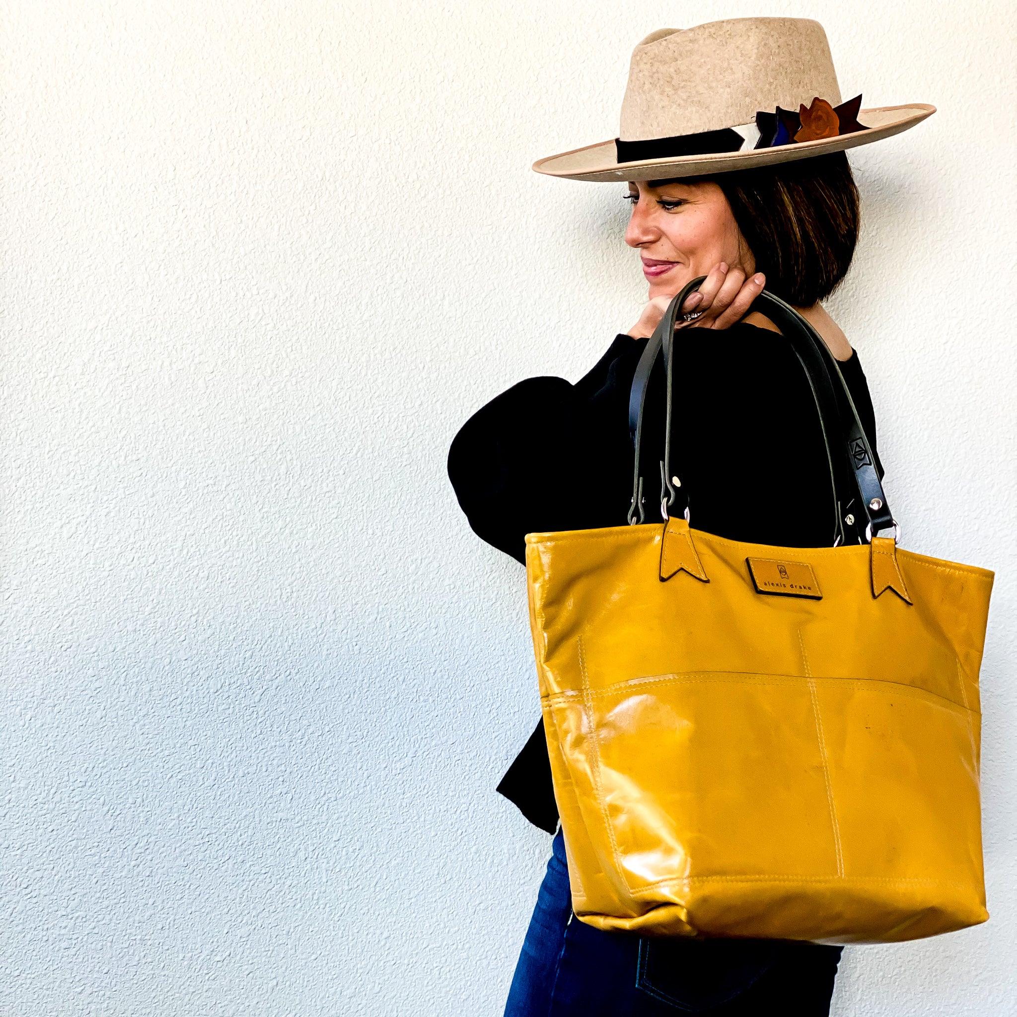 Custom | Beach Shoulder Tote | Color Block | Magnet Closure - Alexis Drake