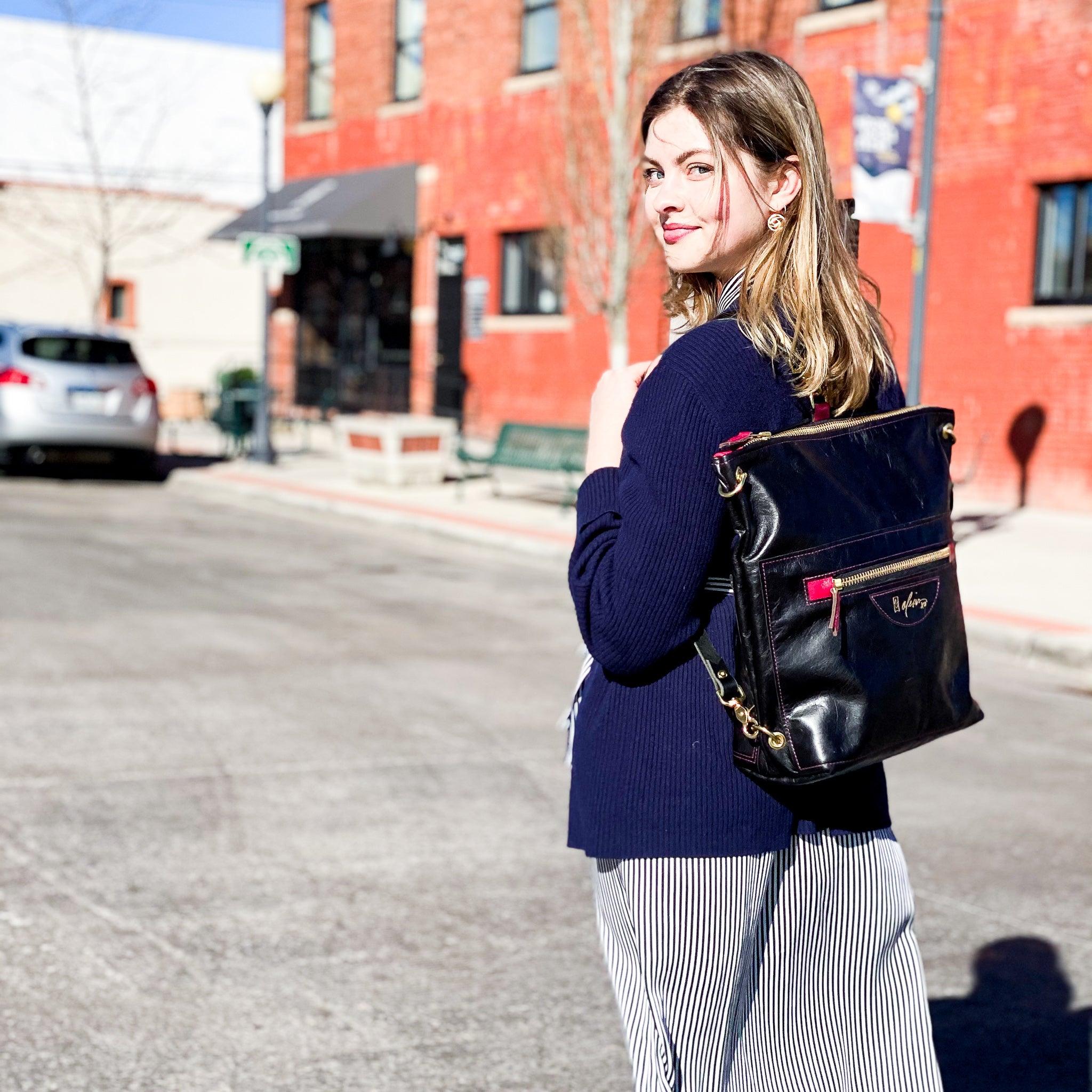 Custom | Backpack + Shoulder Handbag with Zipper Pocket - Alexis Drake