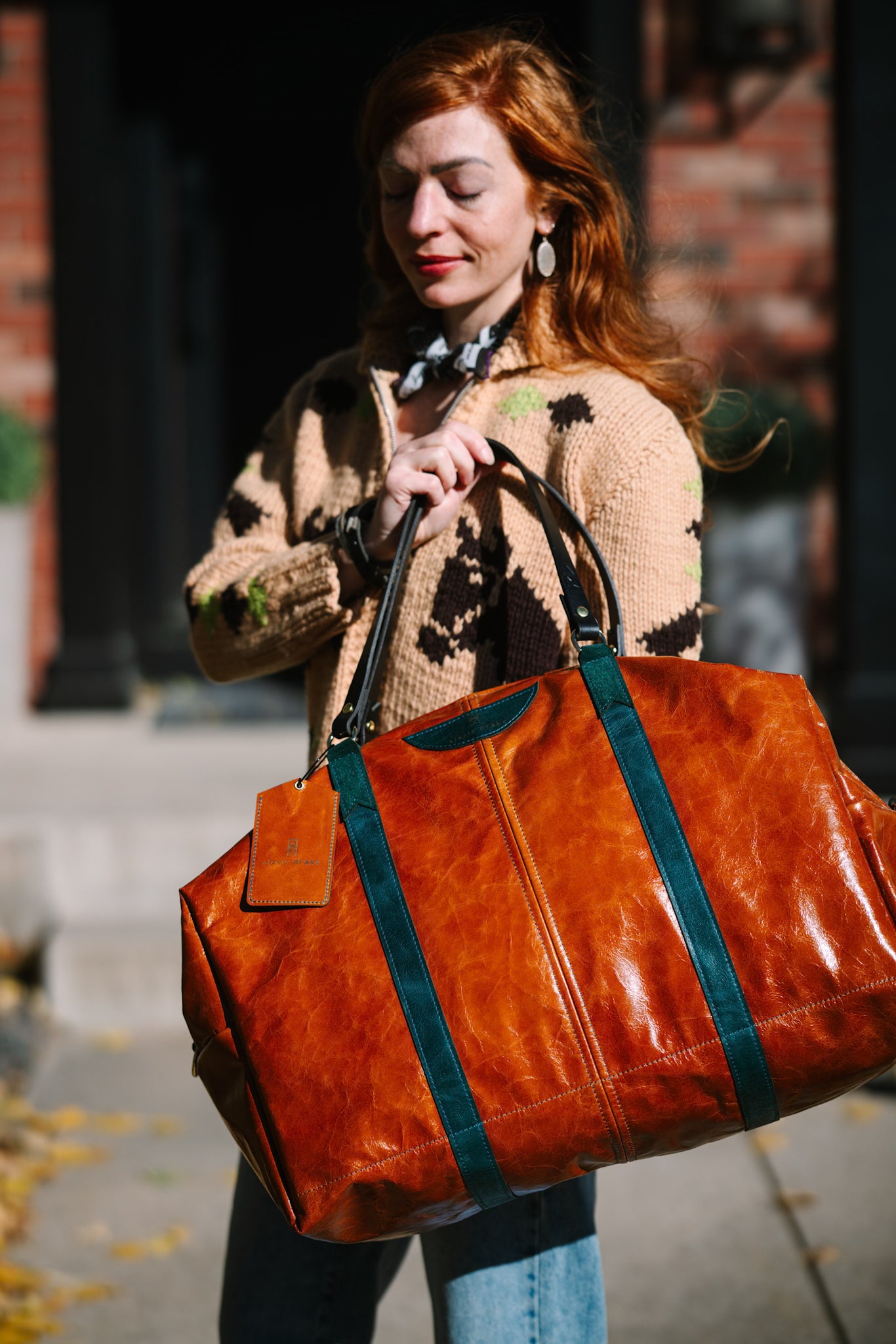 Western Woods Collection | Jackson Travel Duffel | Bourbon + Teal Spruce