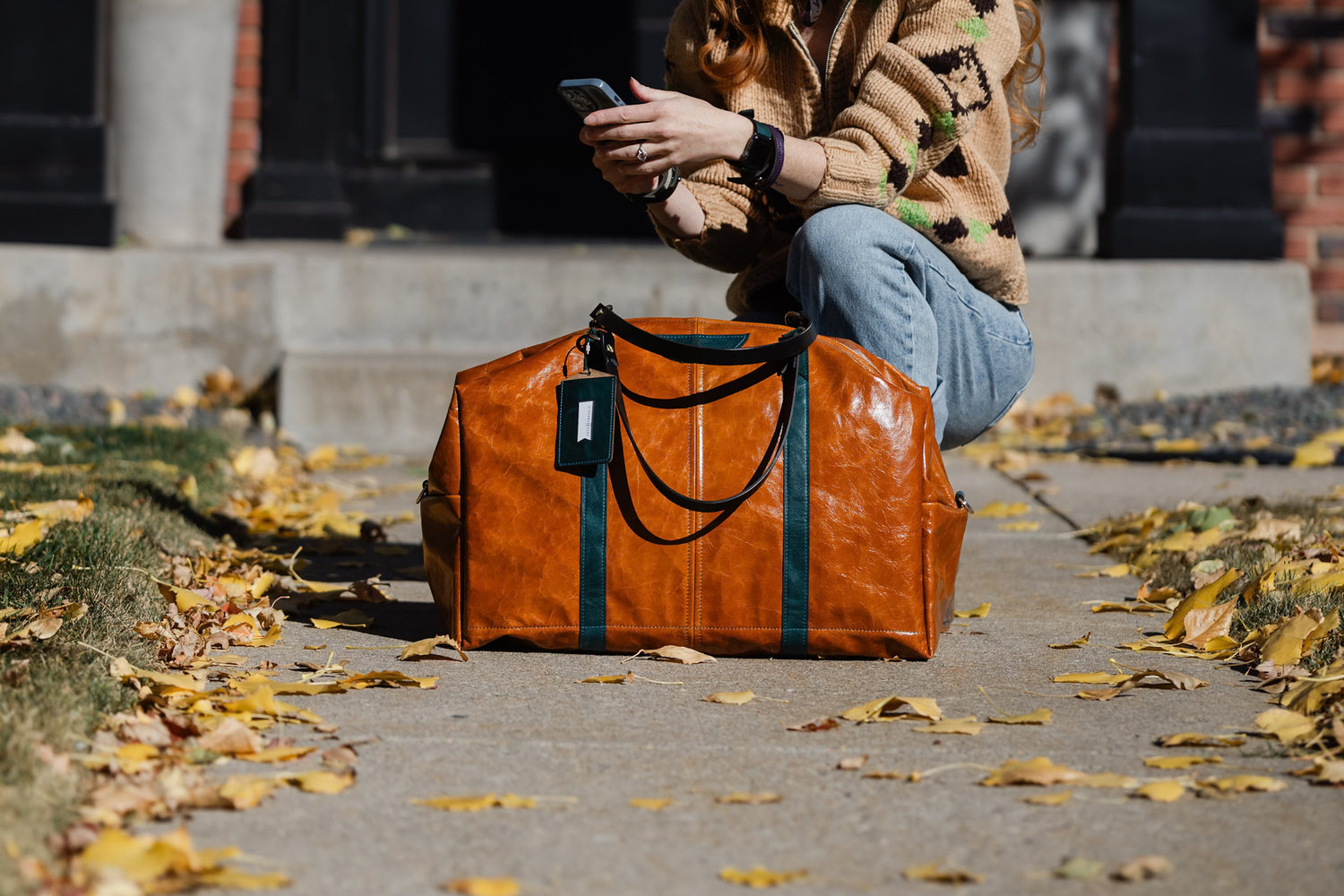 Western Woods Collection | Jackson Travel Duffel | Bourbon + Teal Spruce