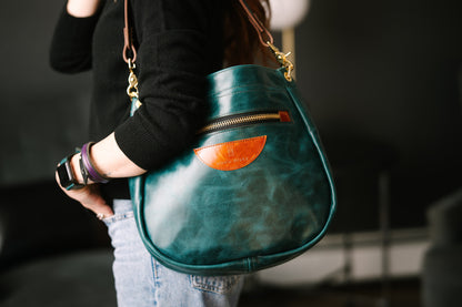 Western Woods Collection | Esther Shoulder Tote | Teal Spruce