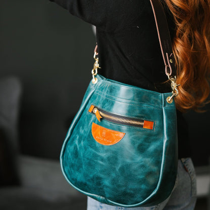 Western Woods Collection | Esther Shoulder Tote | Teal Spruce