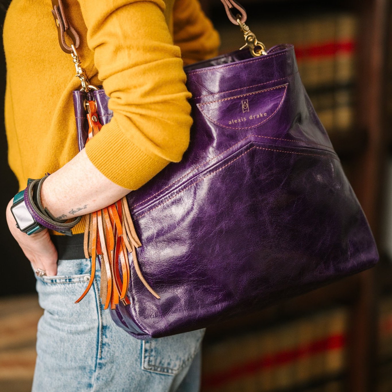 Western Woods Collection | Eleanor Shoulder Tote | Elderberry