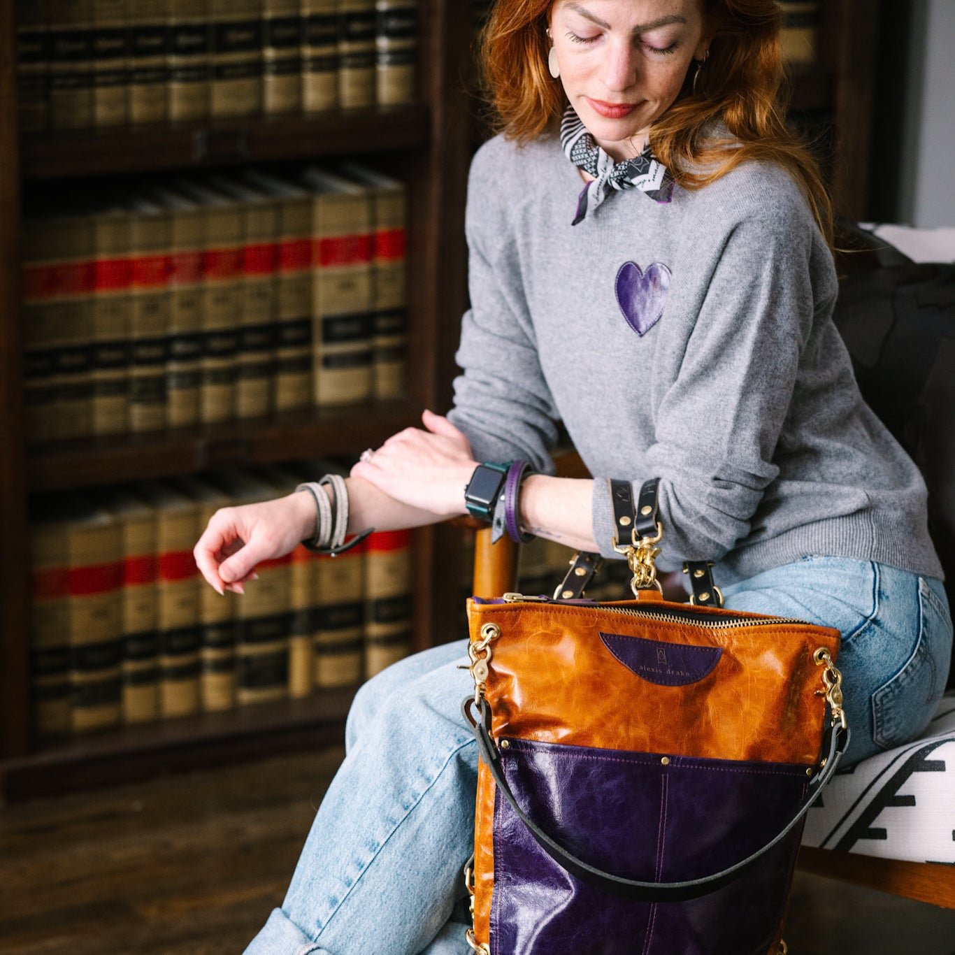 Western Woods Collection | Train Shoulder Tote + Backpack | Bourbon + Elderberry