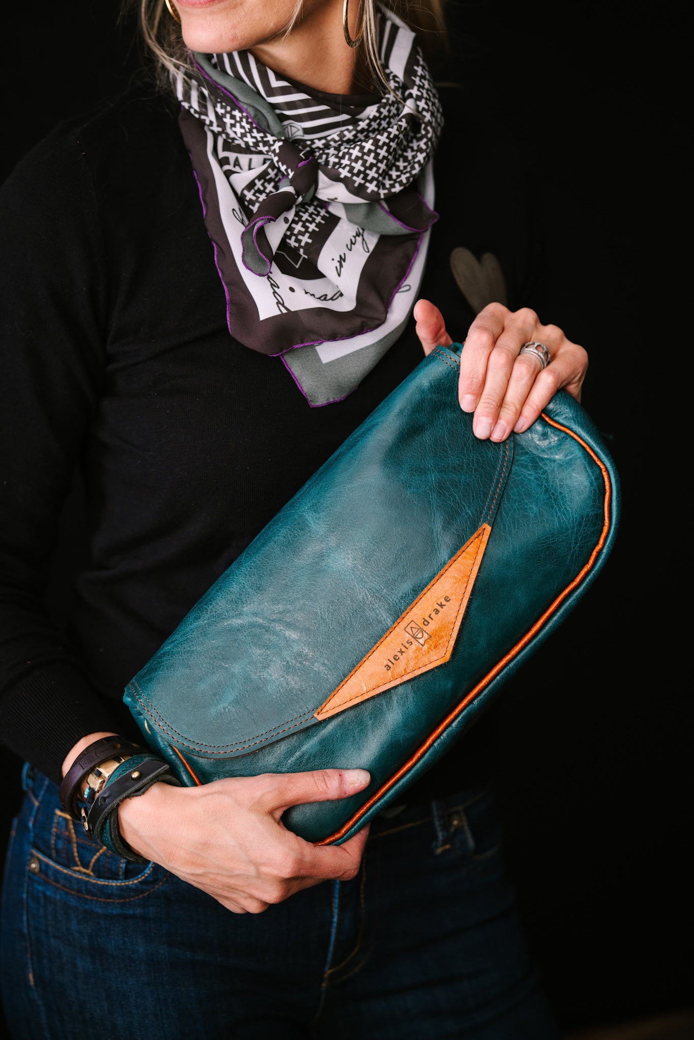 Western Woods Collection | Adri Shoulder Tote | Teal Spruce