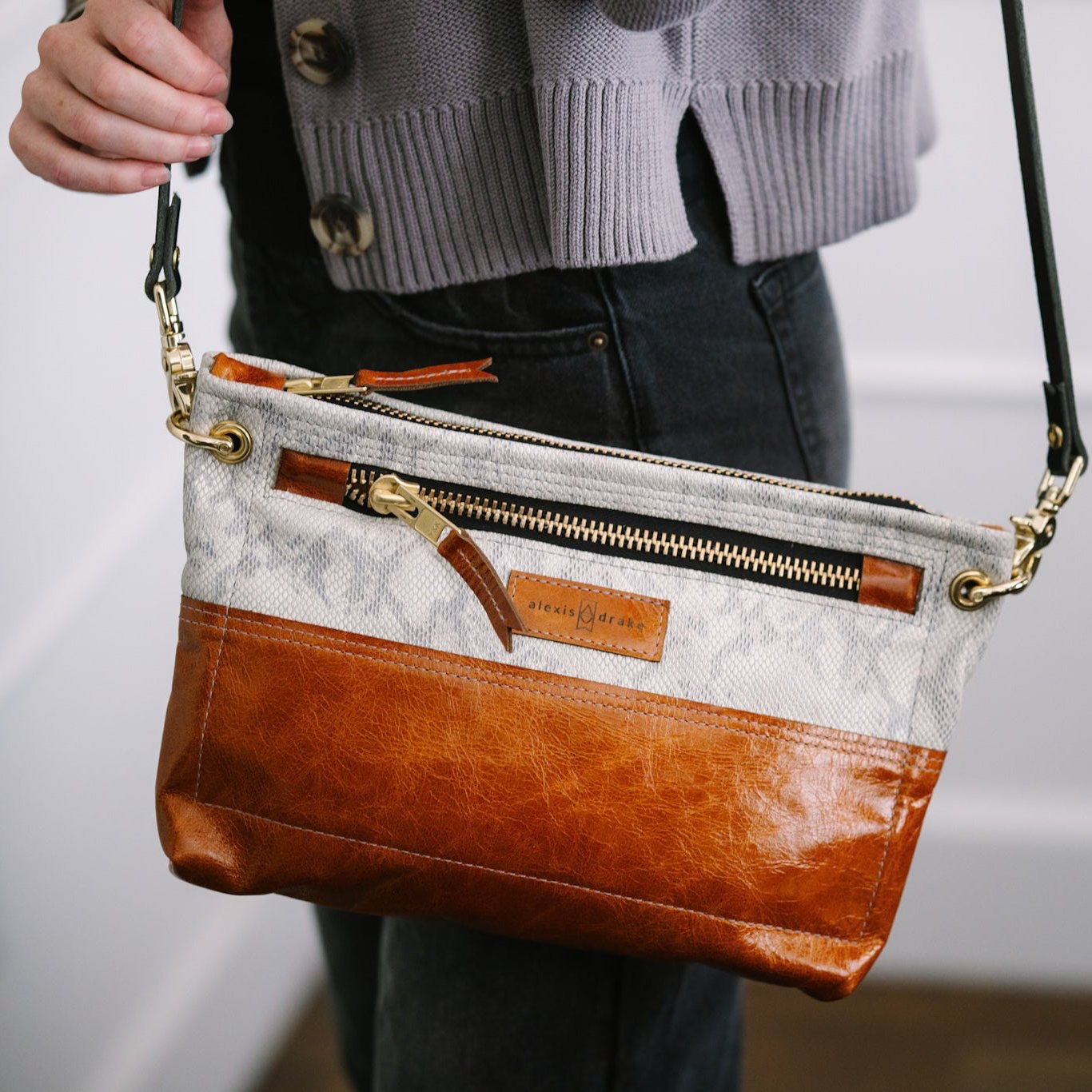 Western Woods Collection | Sophie Crossbody | Winter Python + Bourbon