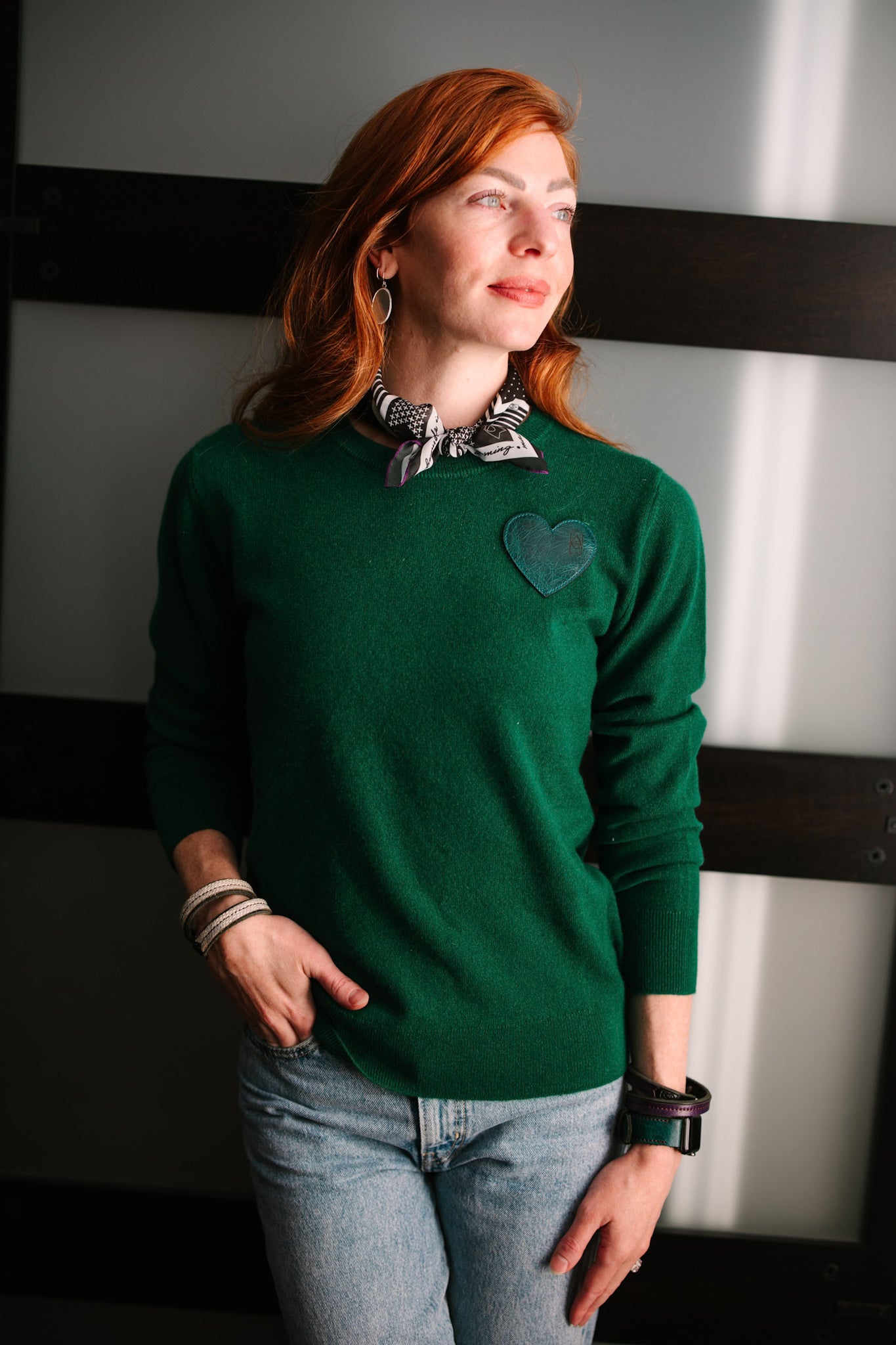 Cashmere + Cotton Collection | Cashmere Crewneck | Emerald