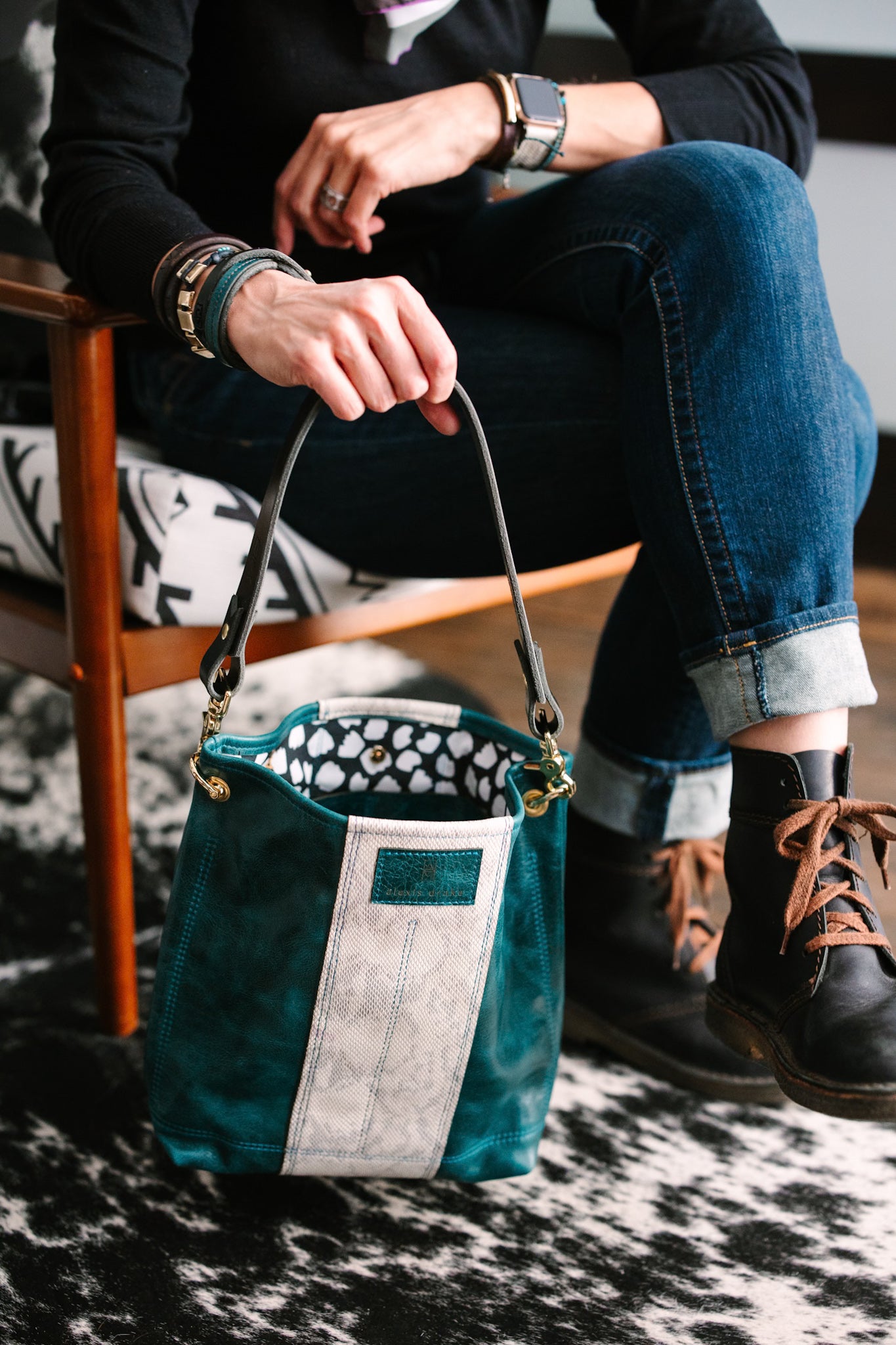 Western Woods Collection | Tivoli Shoulder Tote | Teal Spruce + Winter Python