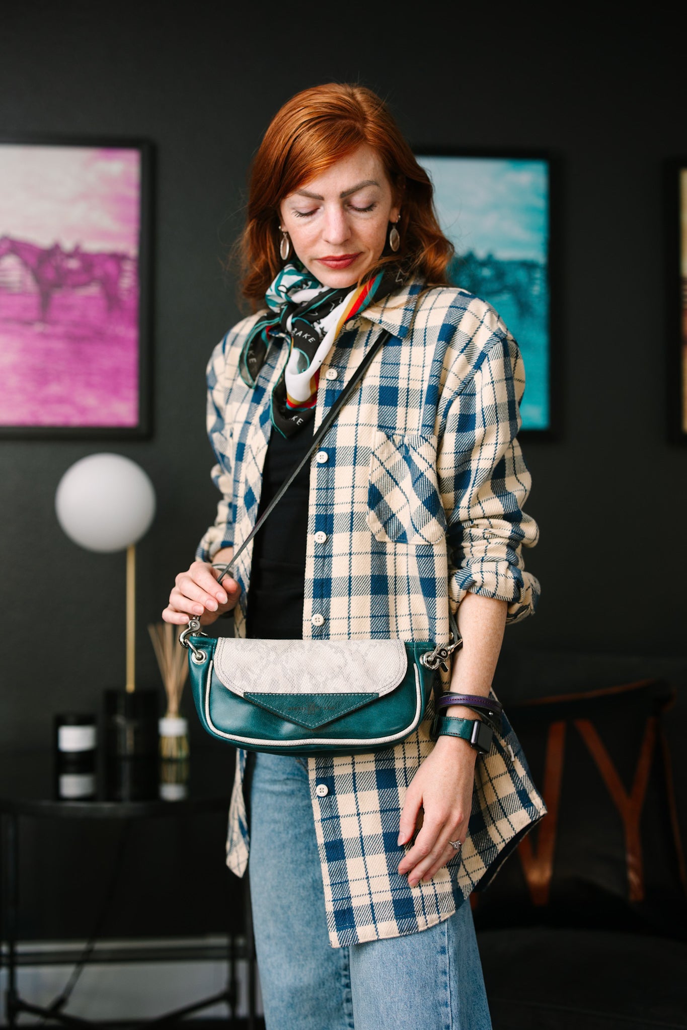 Western Woods Collection | Violet Clutch + Crossbody | Teal Spruce