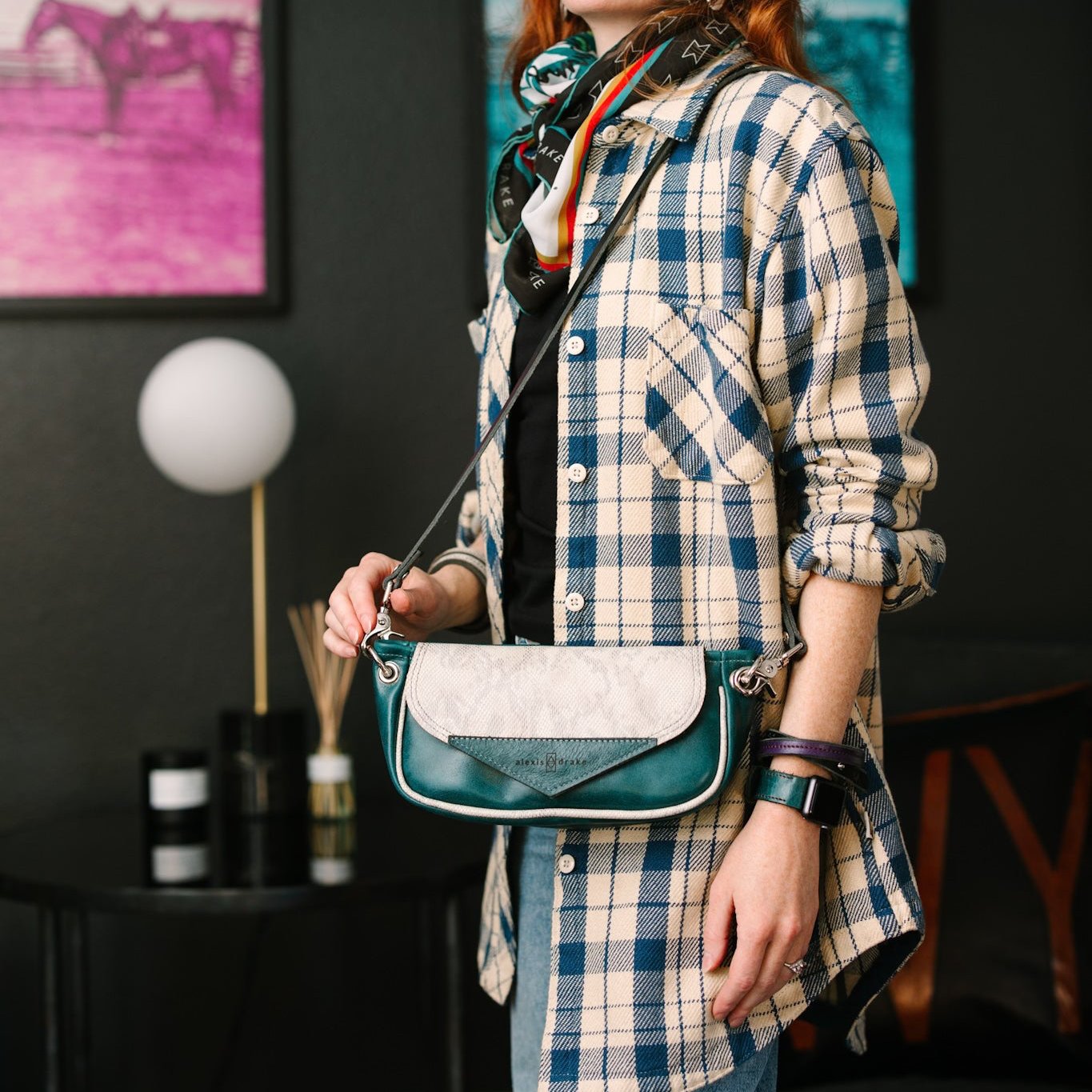 Western Woods Collection | Violet Clutch + Crossbody | Teal Spruce