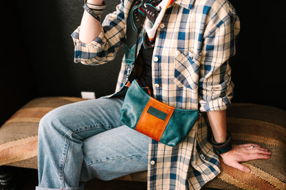 Western Woods Collection | Penelope Crossbody | Teal Spruce + Bourbon