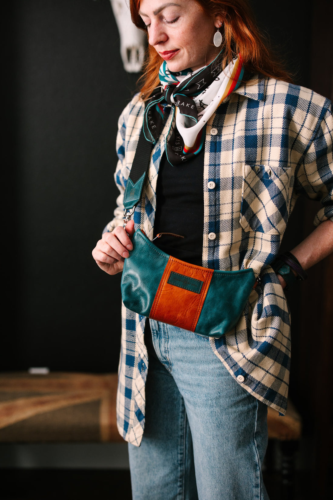 Western Woods Collection | Penelope Crossbody | Teal Spruce + Bourbon