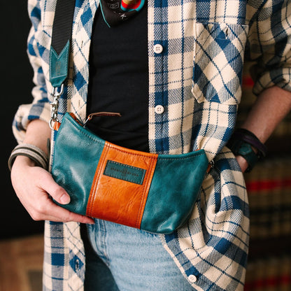 Western Woods Collection | Penelope Crossbody | Teal Spruce + Bourbon